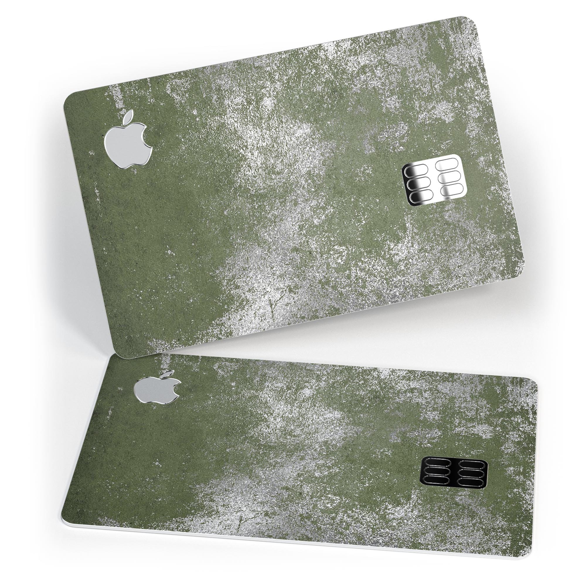 Distressed Silver Texture skin applied to an Apple Card, showcasing its premium design and protective features.