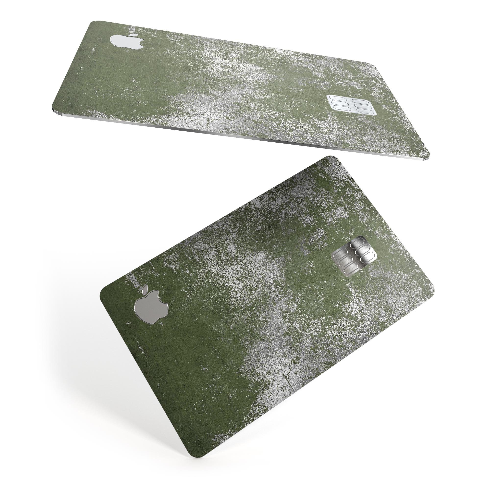Distressed Silver Texture skin applied to an Apple Card, showcasing its premium design and protective features.