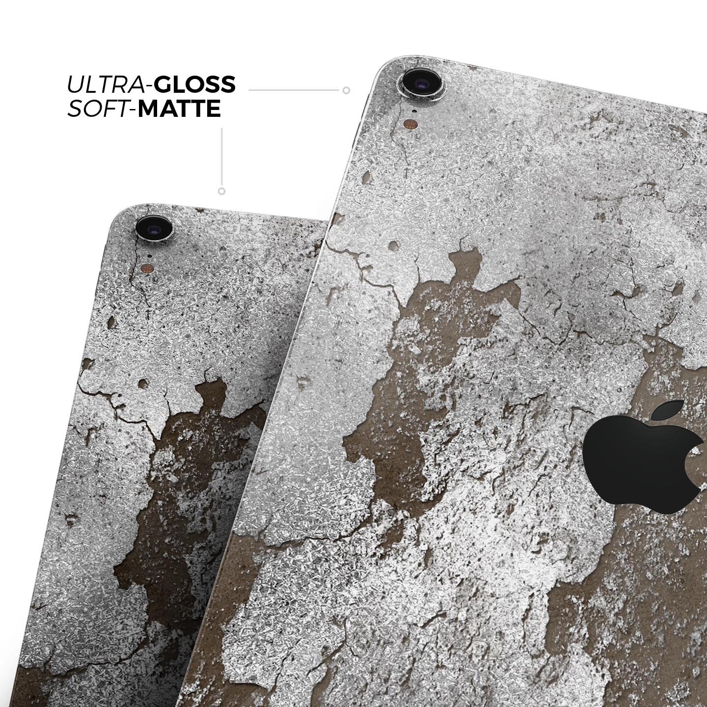 Distressed Silver Texture v16 skin decal for Apple devices, showcasing a sleek design and premium finish.