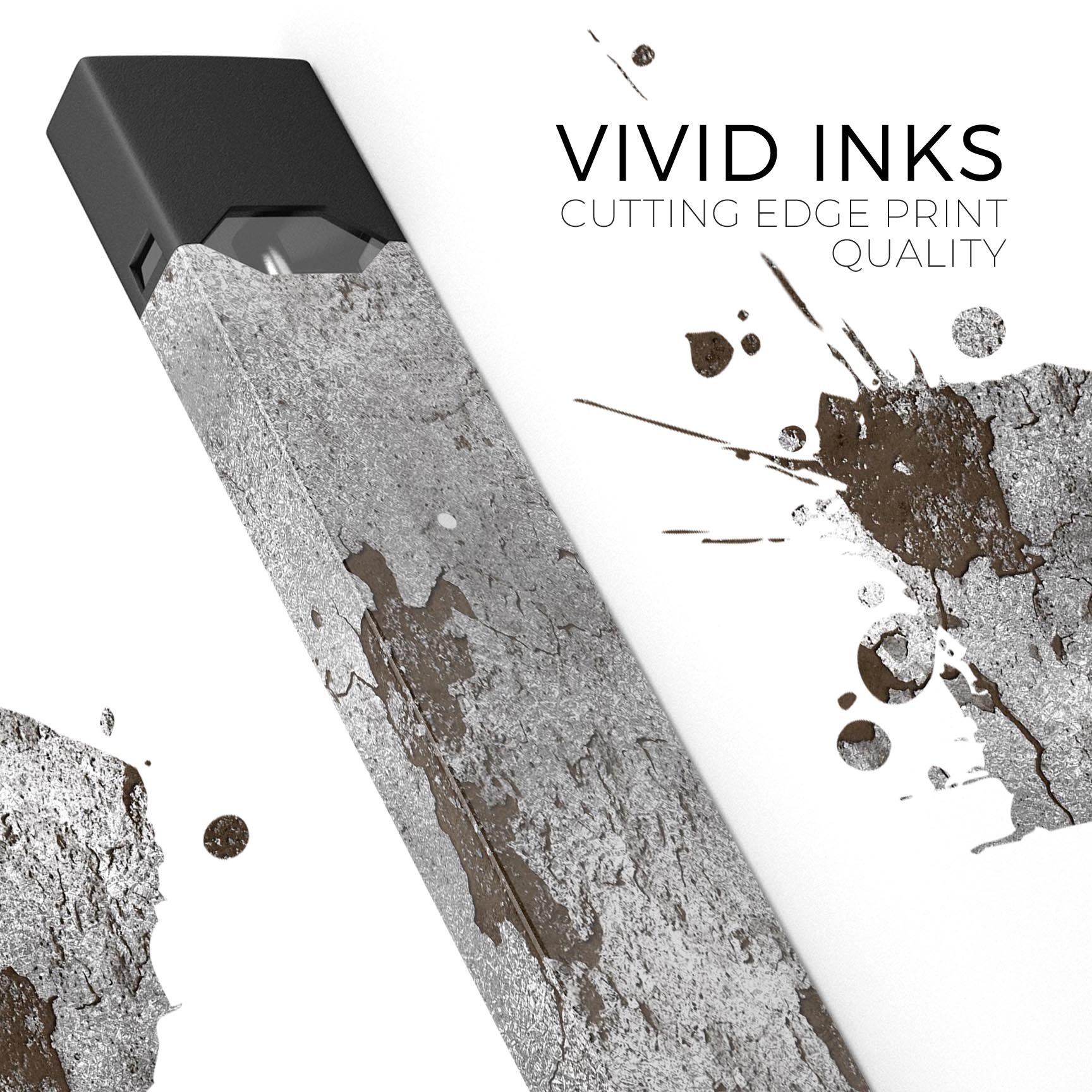 Distressed Silver Texture v16 skin-wrap for JUUL device, showcasing a stylish and protective design.