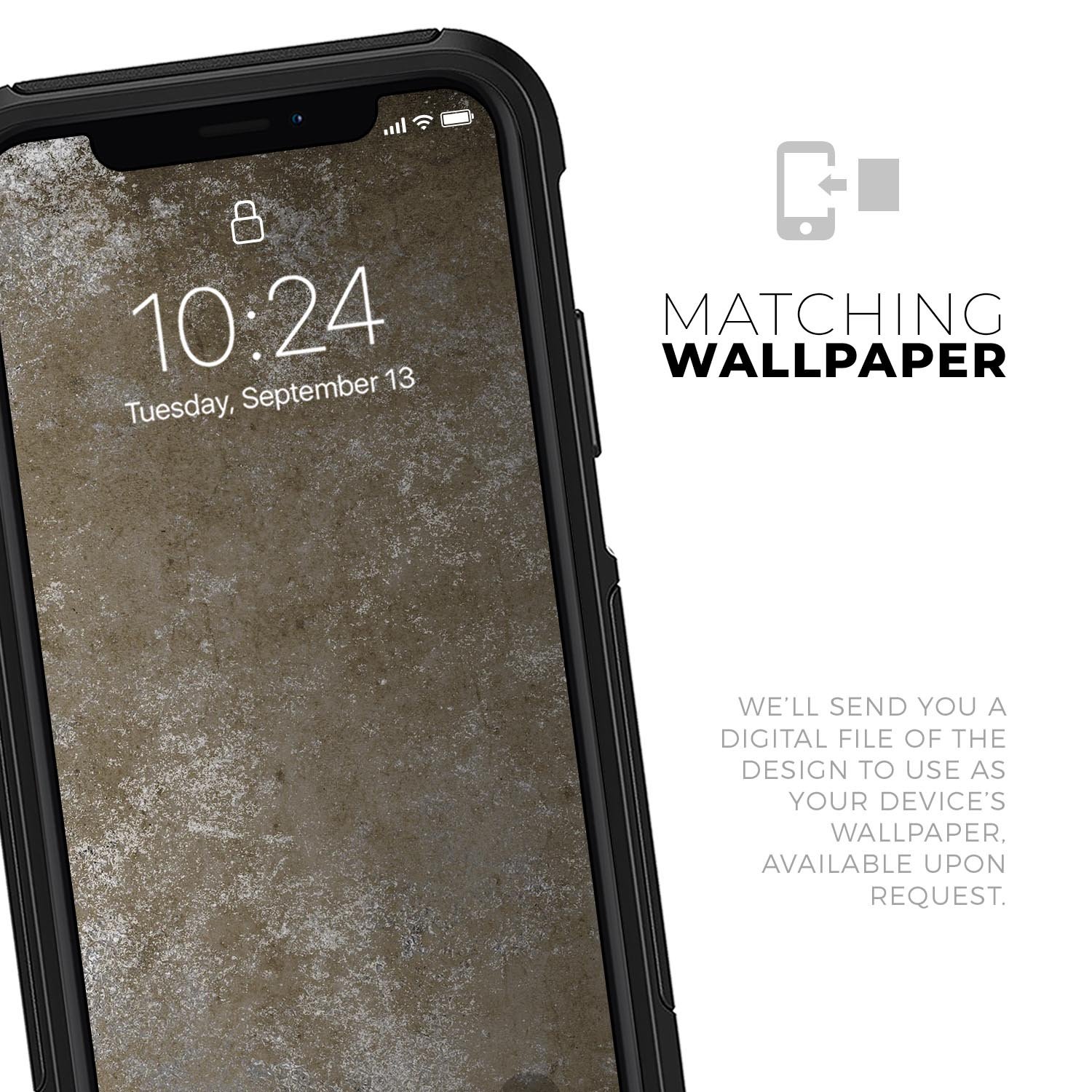 Distressed Silver Texture Skin Kit for iPhone OtterBox cases, showcasing a stylish design and premium quality materials.