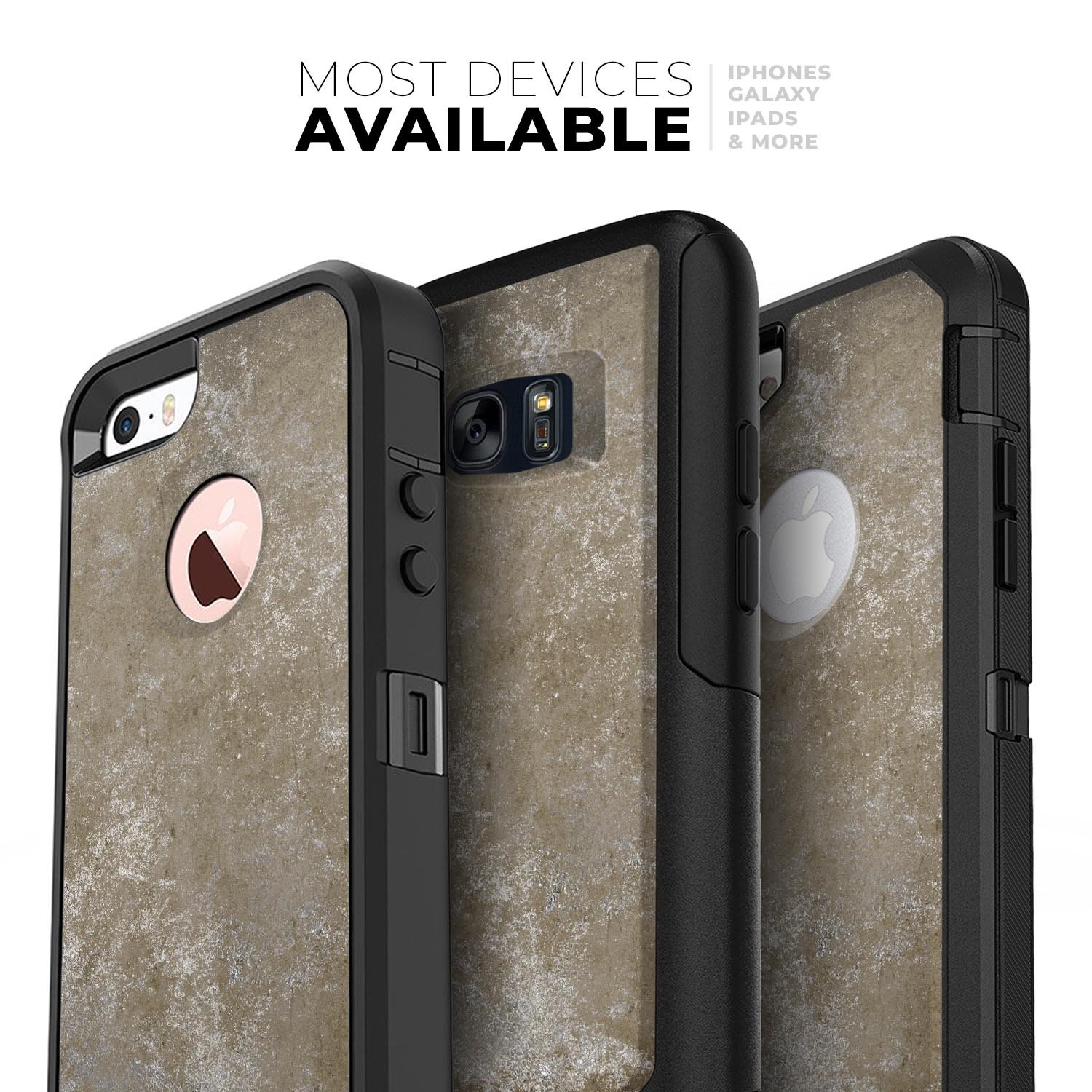 Distressed Silver Texture Skin Kit for iPhone OtterBox cases, showcasing a stylish design and premium quality materials.