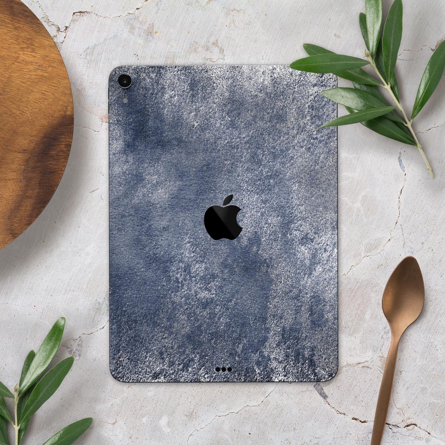 Distressed Silver Texture skin decal for Apple iPad, showcasing a sleek design and premium finish.