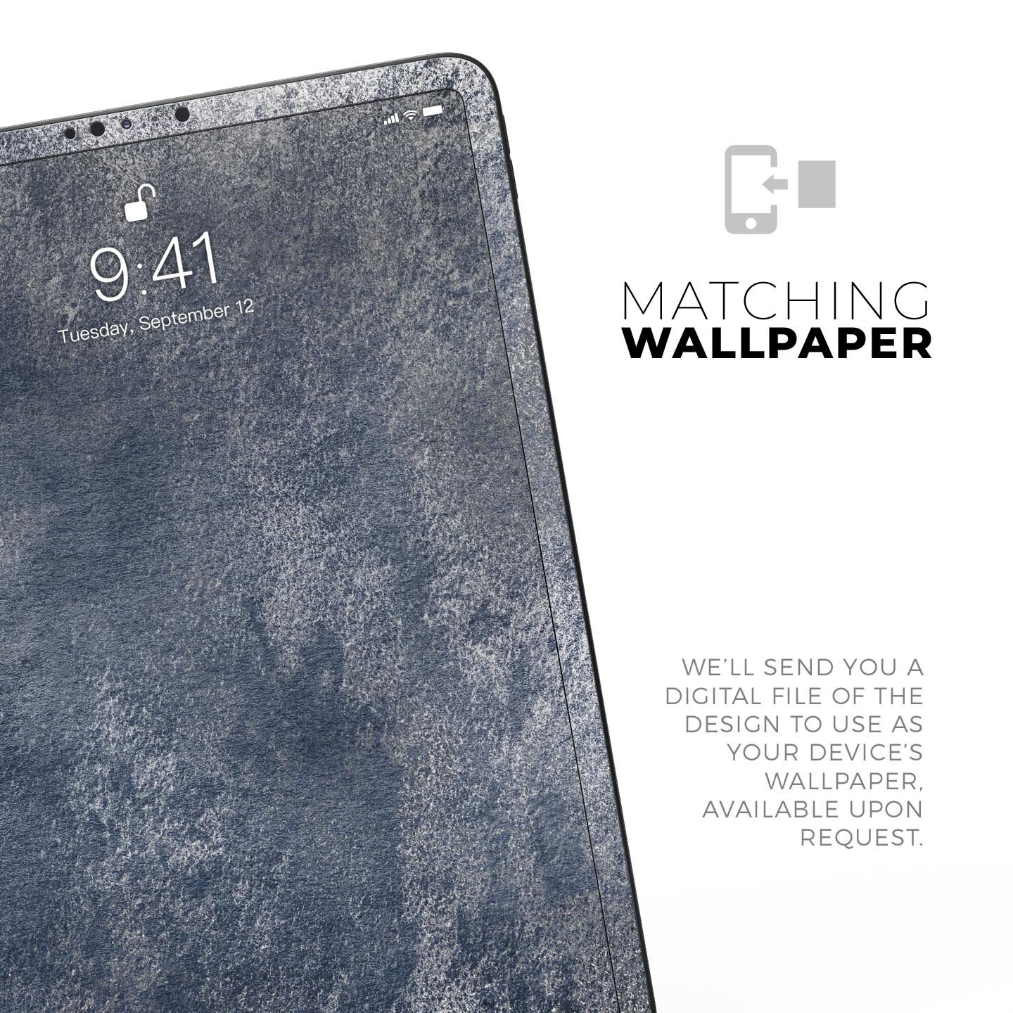 Distressed Silver Texture skin decal for Apple iPad, showcasing a sleek design and premium finish.