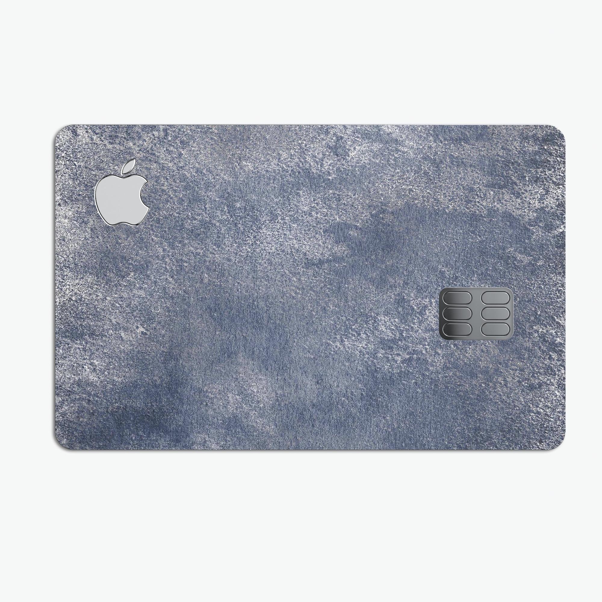 Distressed Silver Texture skin kit for Apple Card, showcasing premium vinyl material and stylish design.