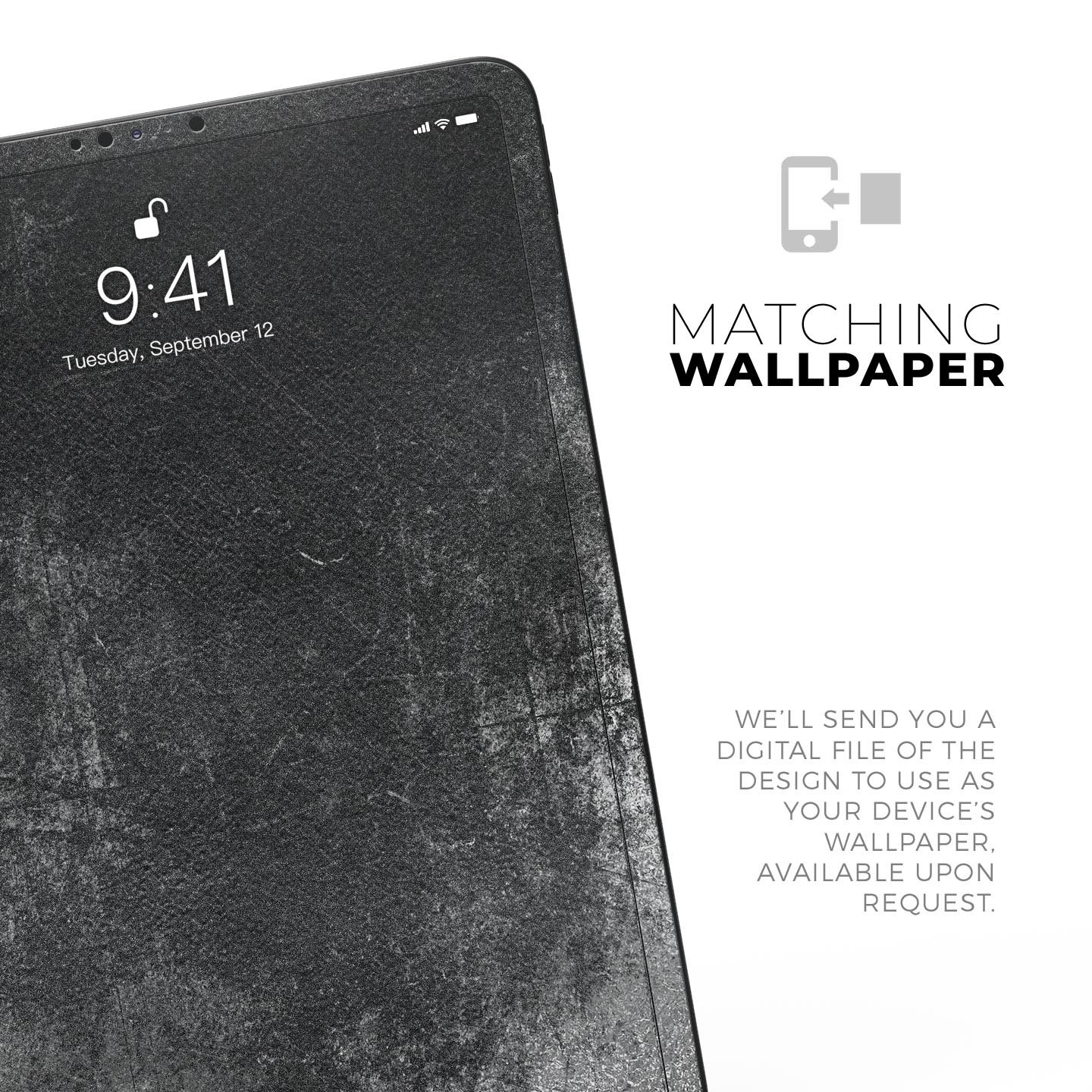 Distressed Silver Texture skin decal for Apple iPad, showcasing its sleek design and premium finish.