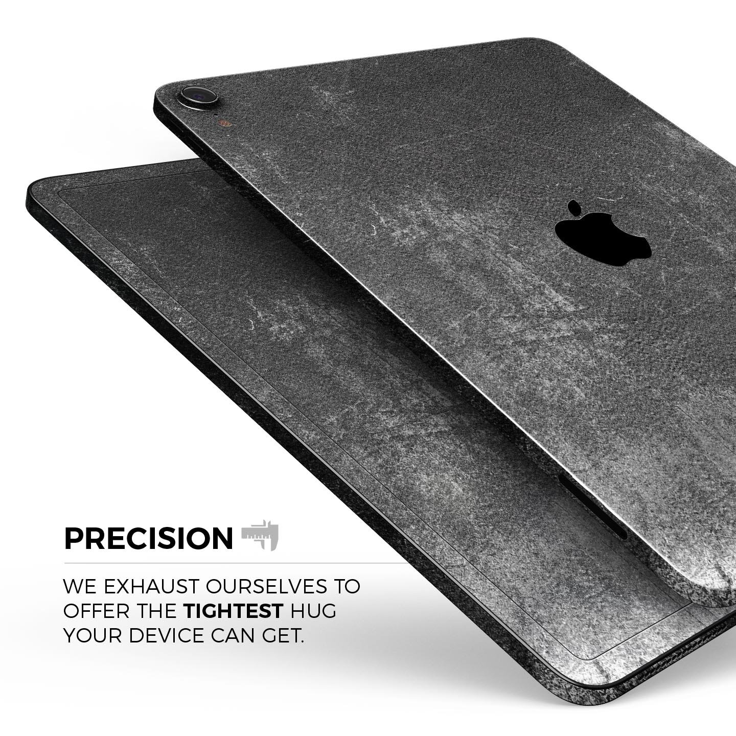 Distressed Silver Texture skin decal for Apple iPad, showcasing its sleek design and premium finish.