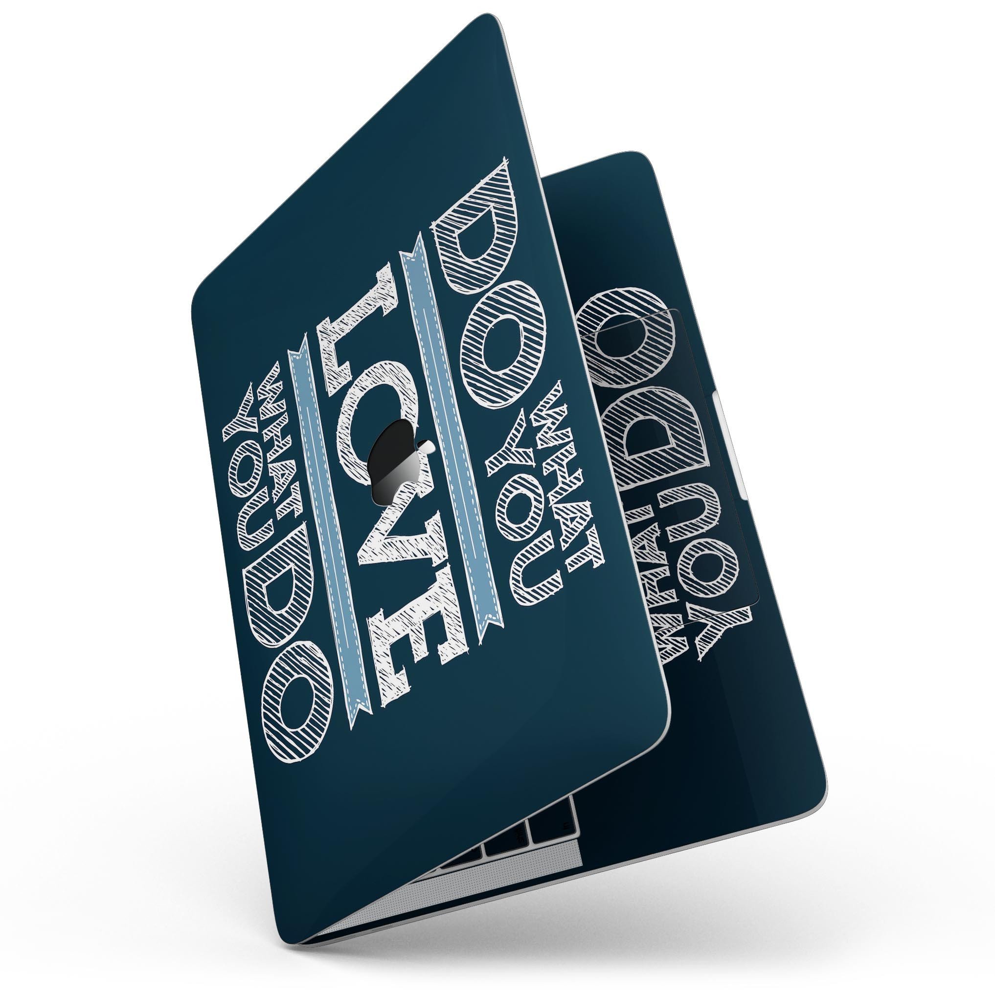 Stylish vinyl skin for 13" MacBook Pro without Touch Bar featuring a motivational design.