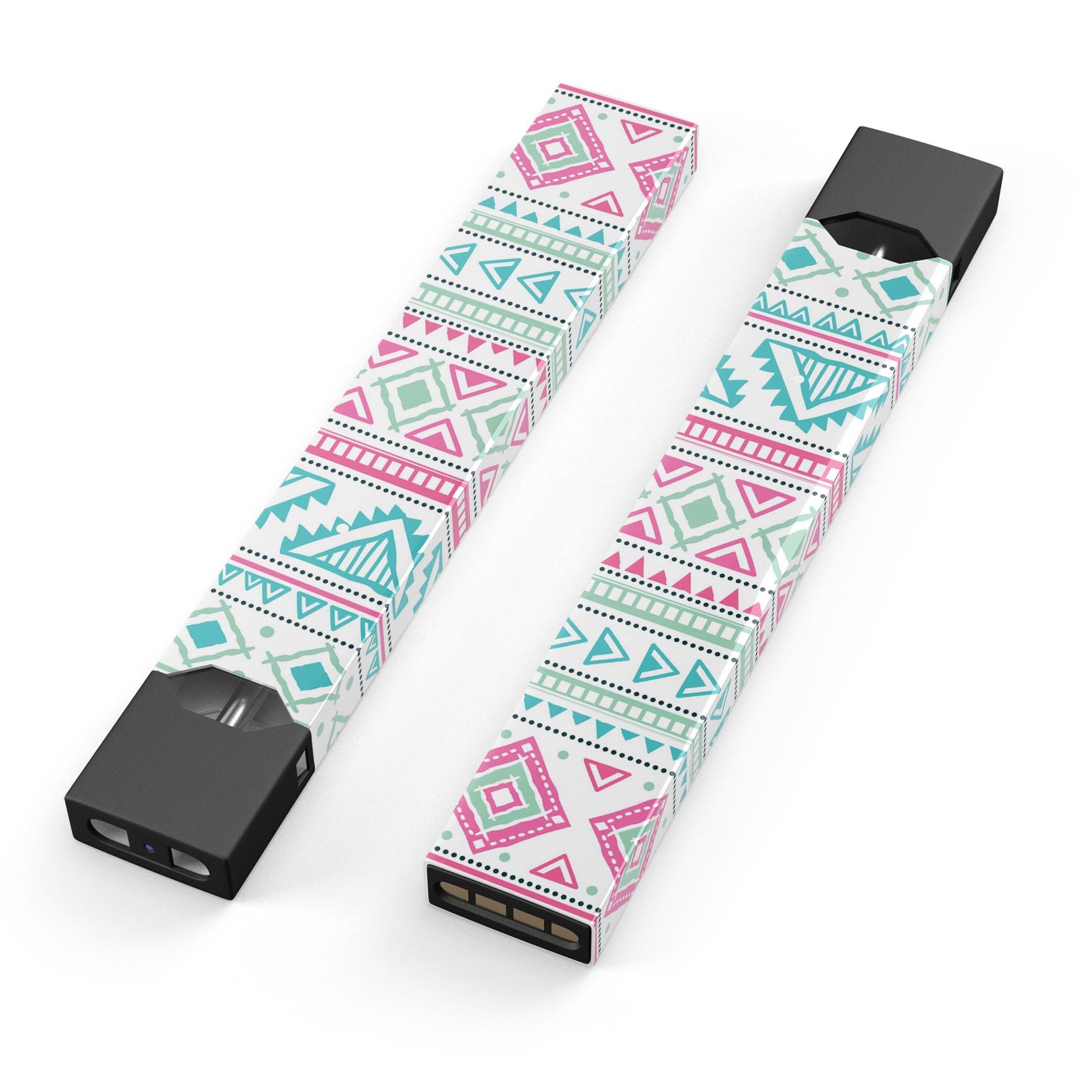 Doodle Aztec Pattern skin-wrap sticker designed for JUUL vaping device, showcasing vibrant colors and intricate patterns.