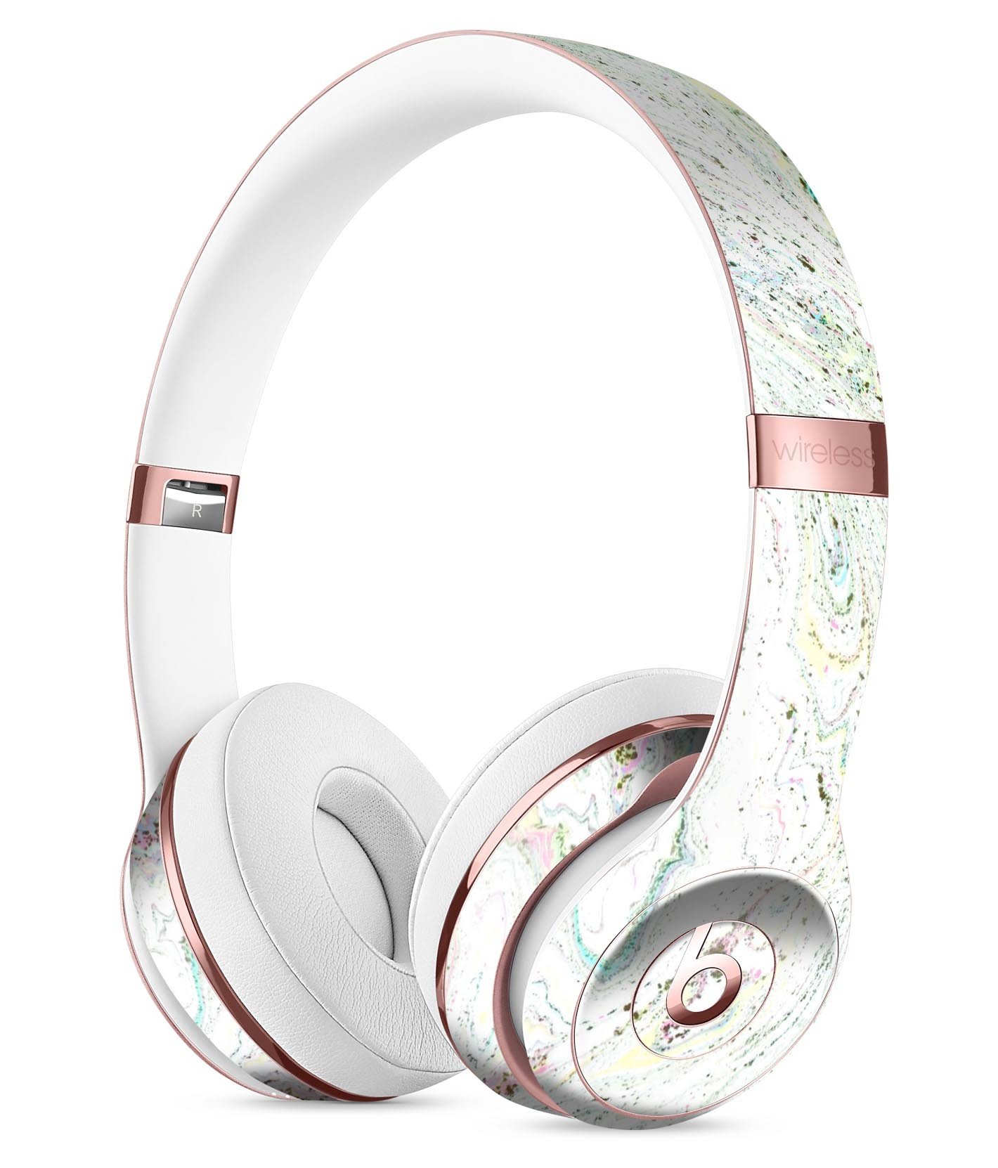 Dotted Mixtured Textured Marble Skin Kit for Beats by Dre Solo 3 Wireless Headphones, showcasing its unique design and premium quality.