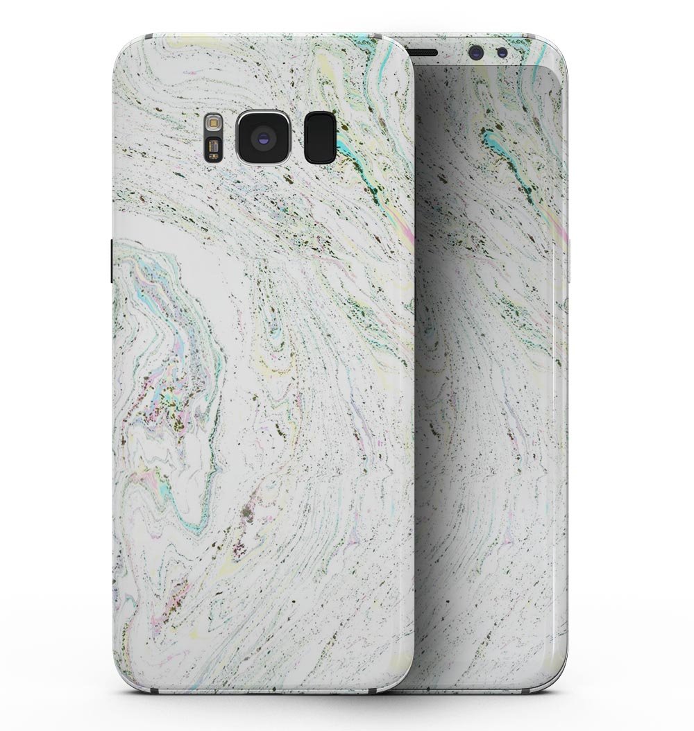 Dotted Mixtured Textured Marble skin applied on a Samsung Galaxy S8, showcasing its stylish design and perfect fit.