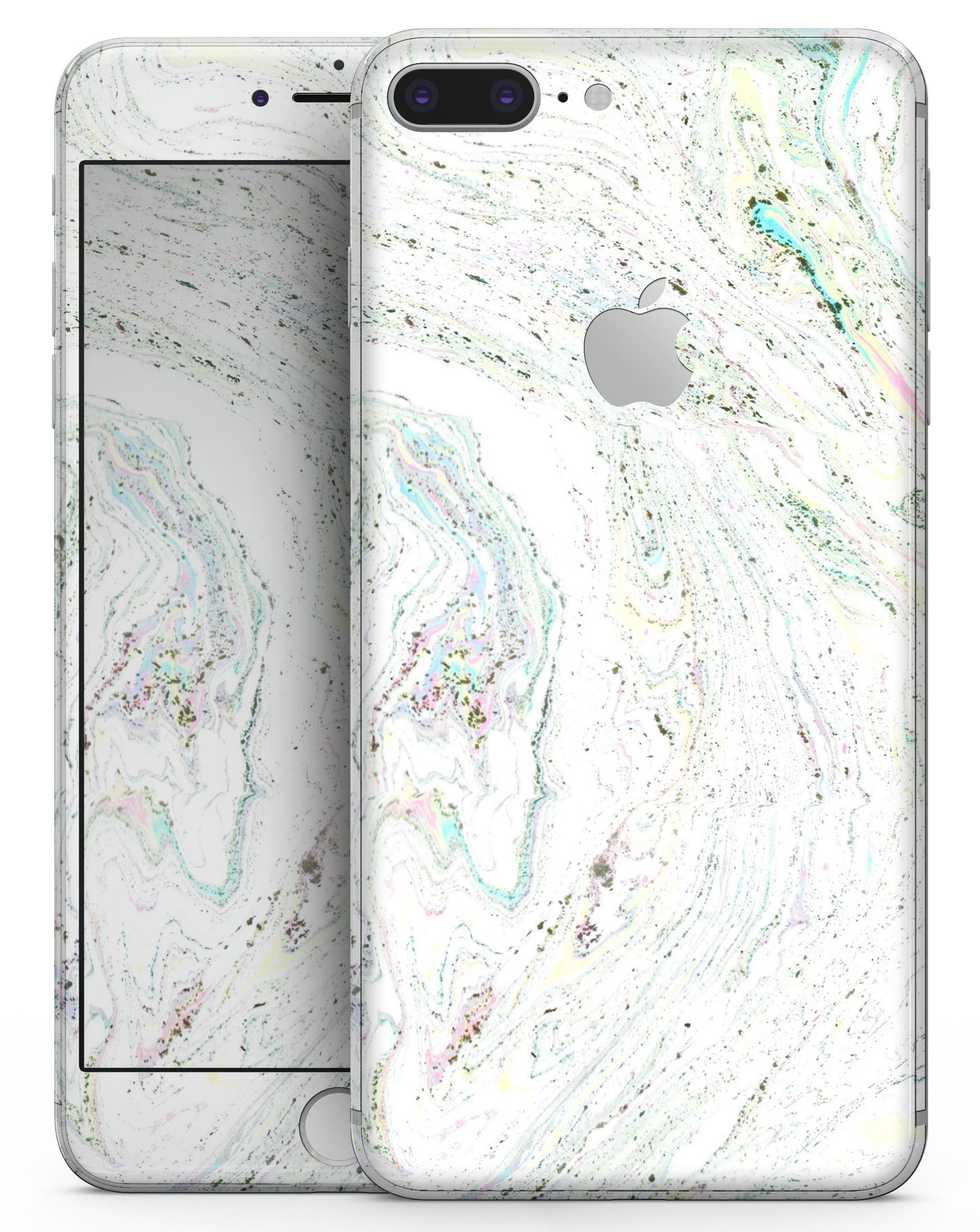 Dotted Mixtured Textured Marble skin for iPhone 8 and 8 Plus, showcasing a stylish design with a premium vinyl finish.