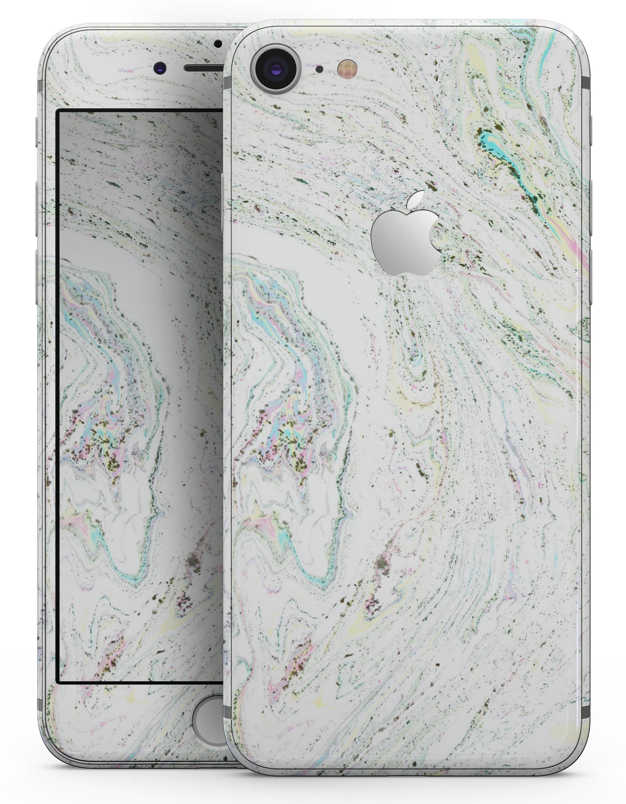 Dotted Mixtured Textured Marble skin for iPhone 8 and 8 Plus, showcasing a stylish design with a premium vinyl finish.