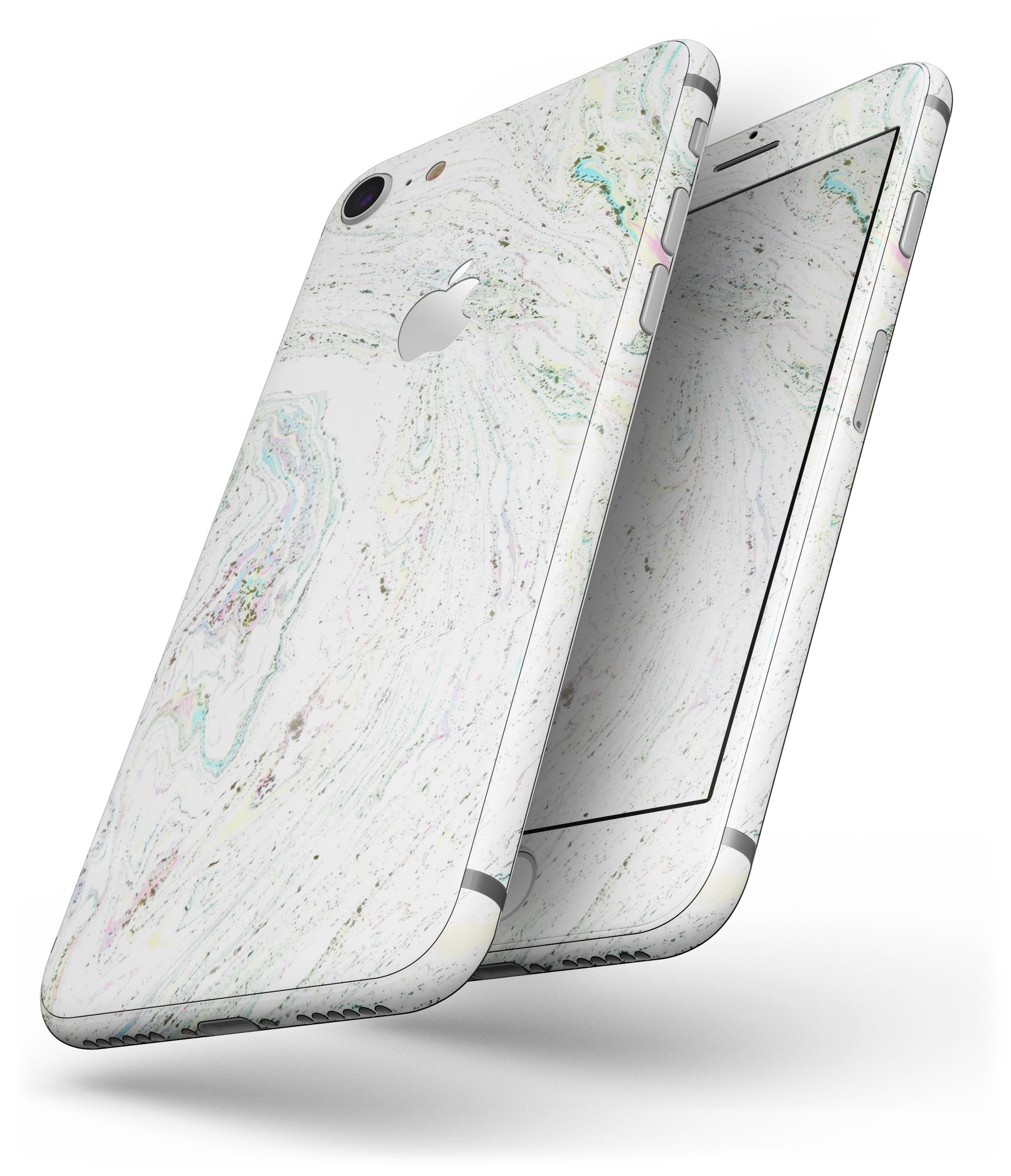 Dotted Mixtured Textured Marble skin for iPhone 8 and 8 Plus, showcasing a stylish design with a premium vinyl finish.