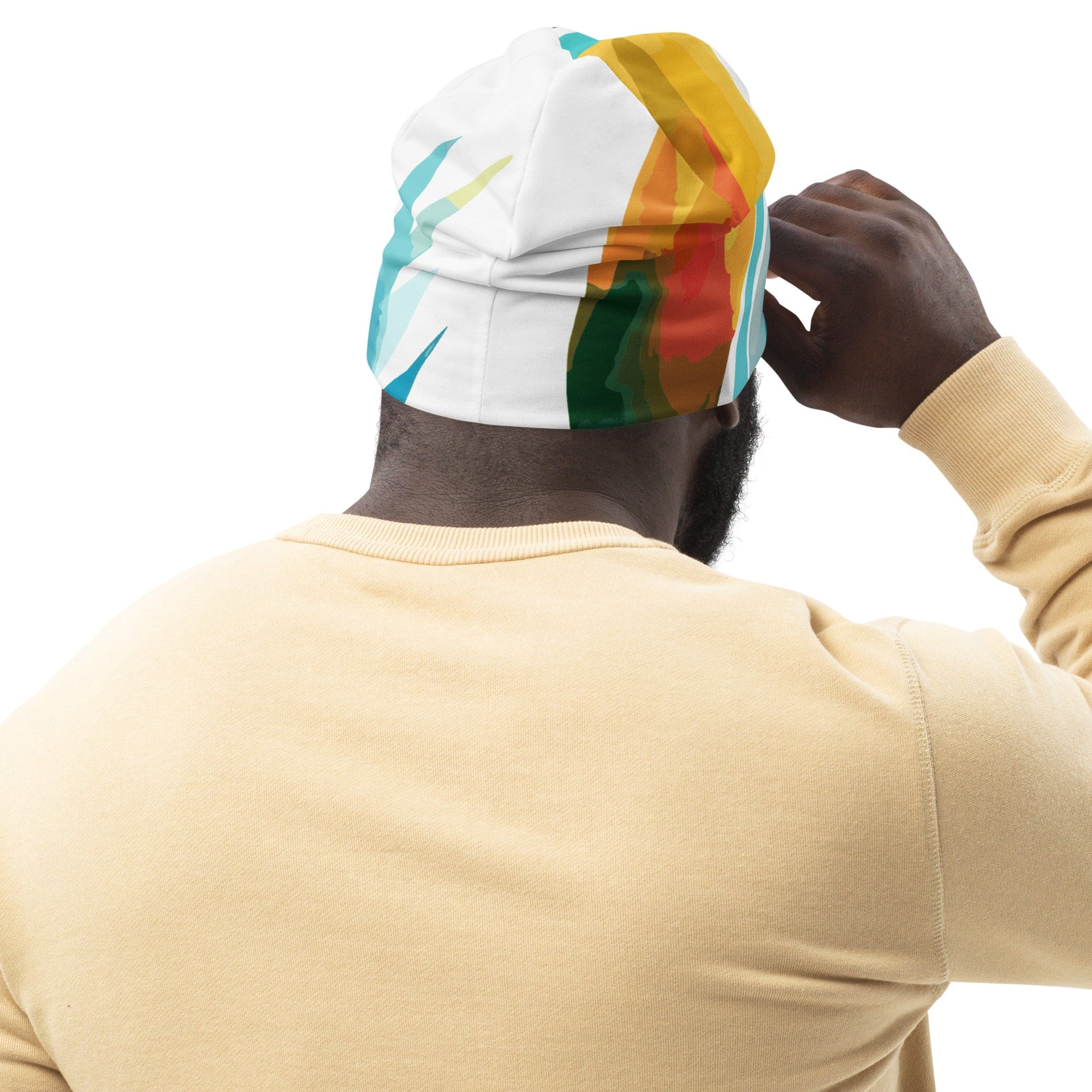 Double-layered beanie hat featuring a Strength and Courage design, showcasing its soft fabric and stylish appearance.