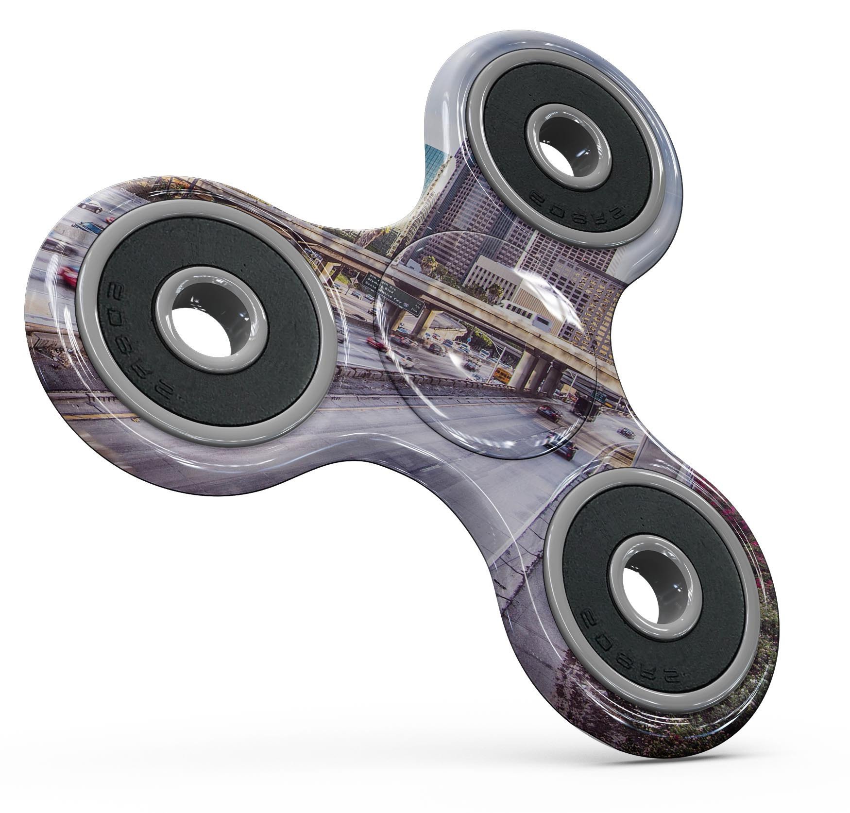 Downtown LA Life Full-Body Fidget Spinner Skin-Kit showcasing vibrant design and premium vinyl material.