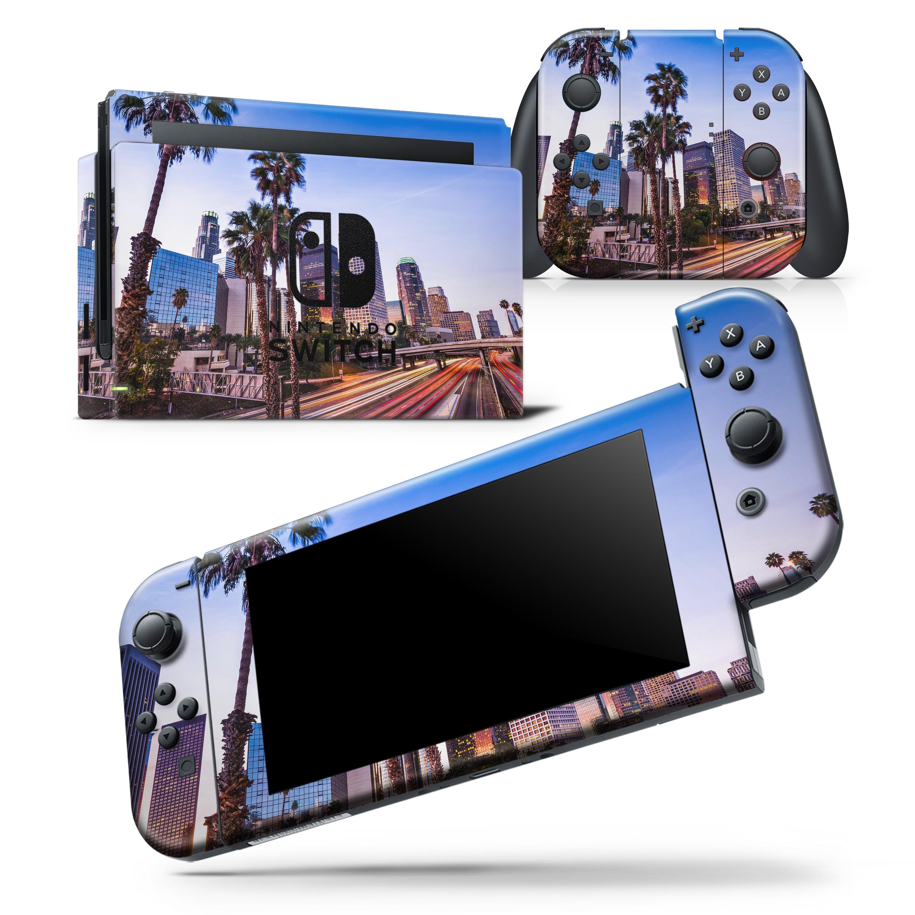 Downtown LA Life V2 skin wrap decal for Nintendo Switch Lite, showcasing vibrant design and premium vinyl material.