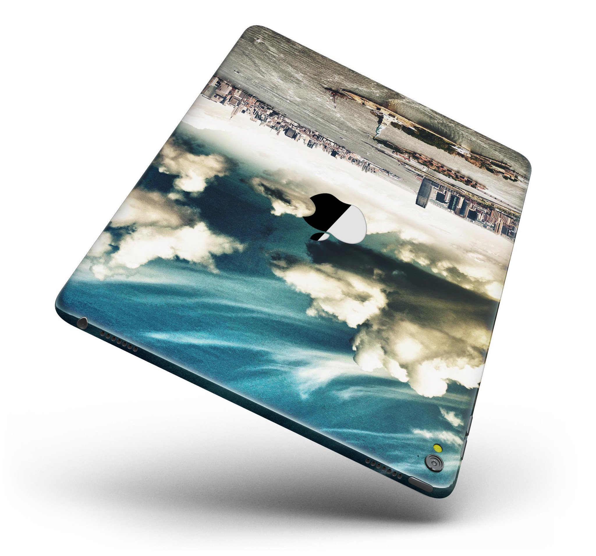 Drama NYC Full Body Skin for iPad Pro in glossy finish, showcasing vibrant design and precise cutouts for ports and buttons.