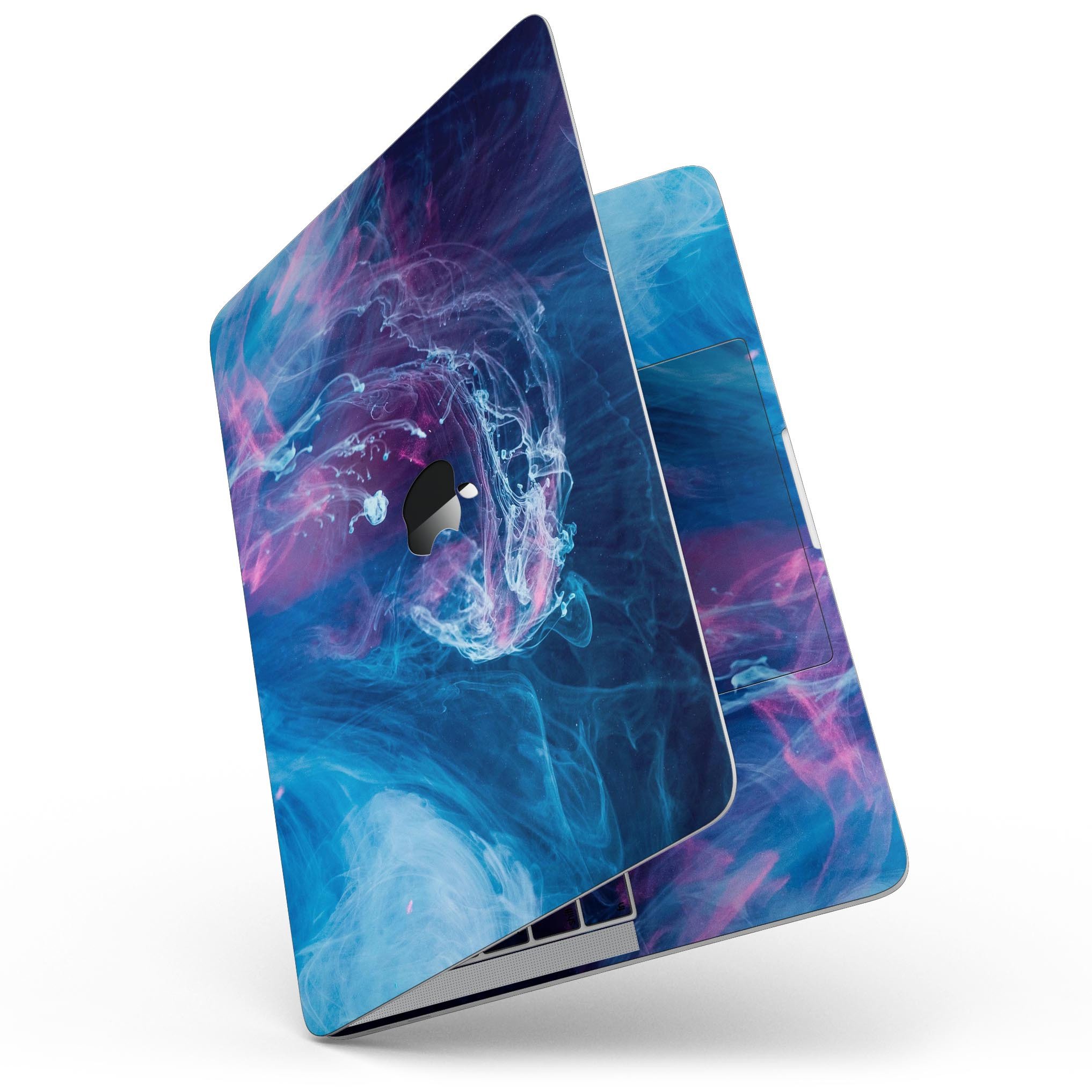 Dream Blue Cloud skin kit for MacBook Pro with Touch Bar, showcasing a vibrant blue cloud design on premium vinyl.