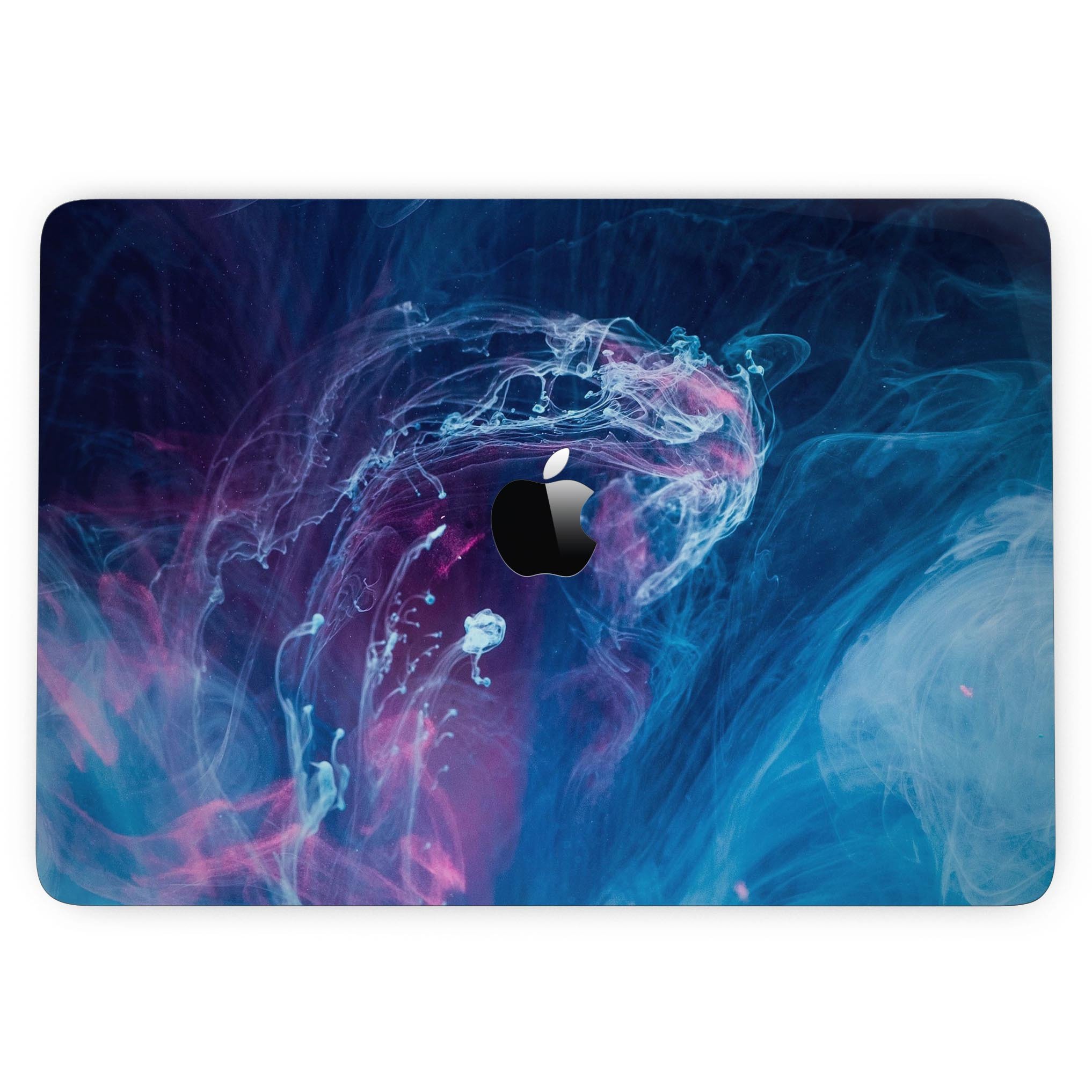 Dream Blue Cloud skin kit for MacBook Pro with Touch Bar, showcasing a vibrant blue cloud design on premium vinyl.