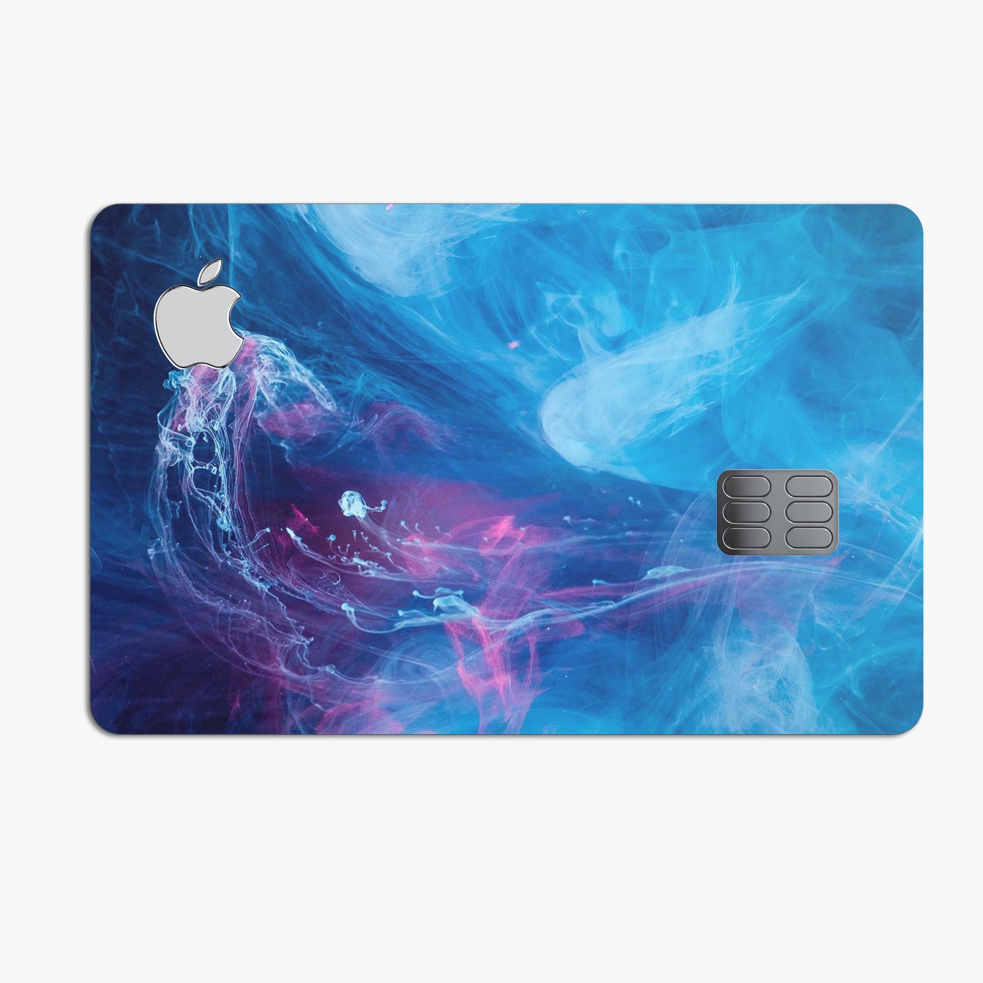 Dream Blue Cloud decal skin-kit for Apple Card, showcasing premium vinyl design and bubble-free installation features.
