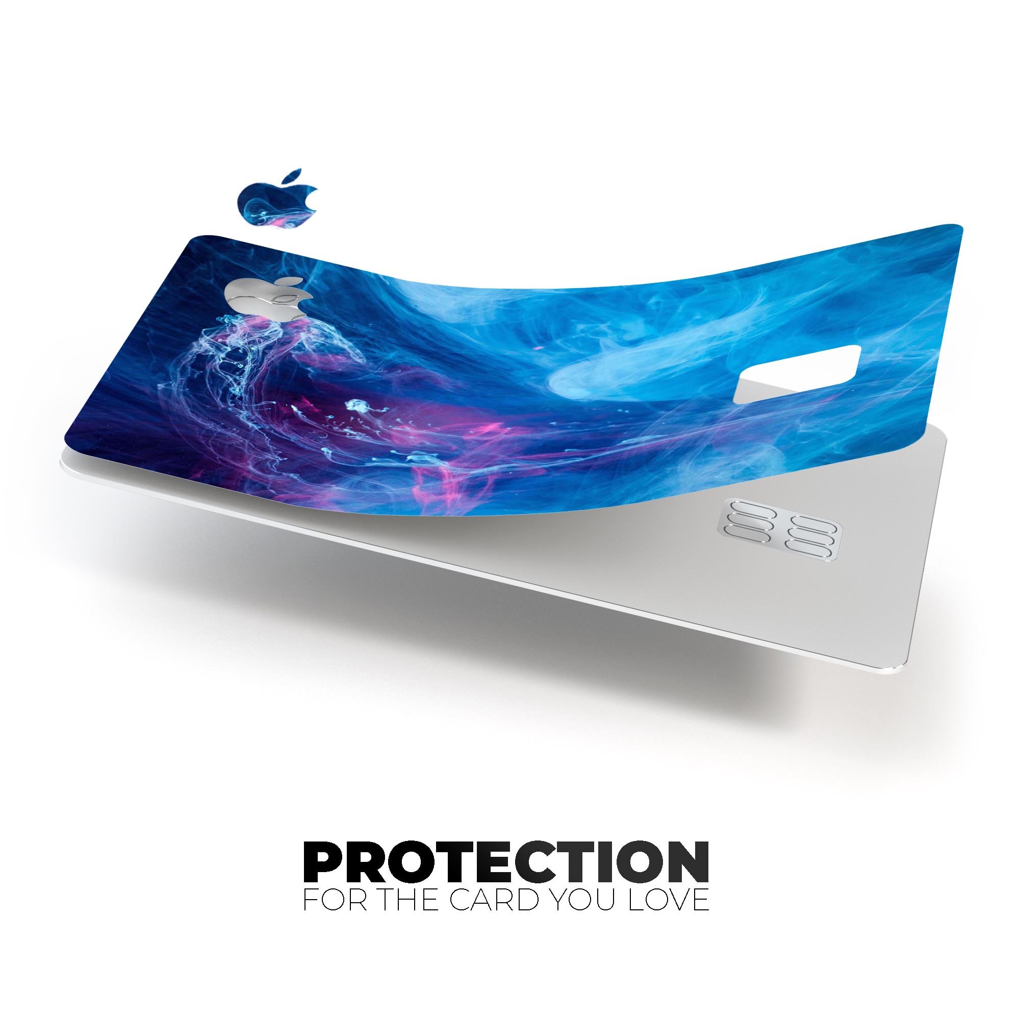 Dream Blue Cloud decal skin-kit for Apple Card, showcasing premium vinyl design and bubble-free installation features.