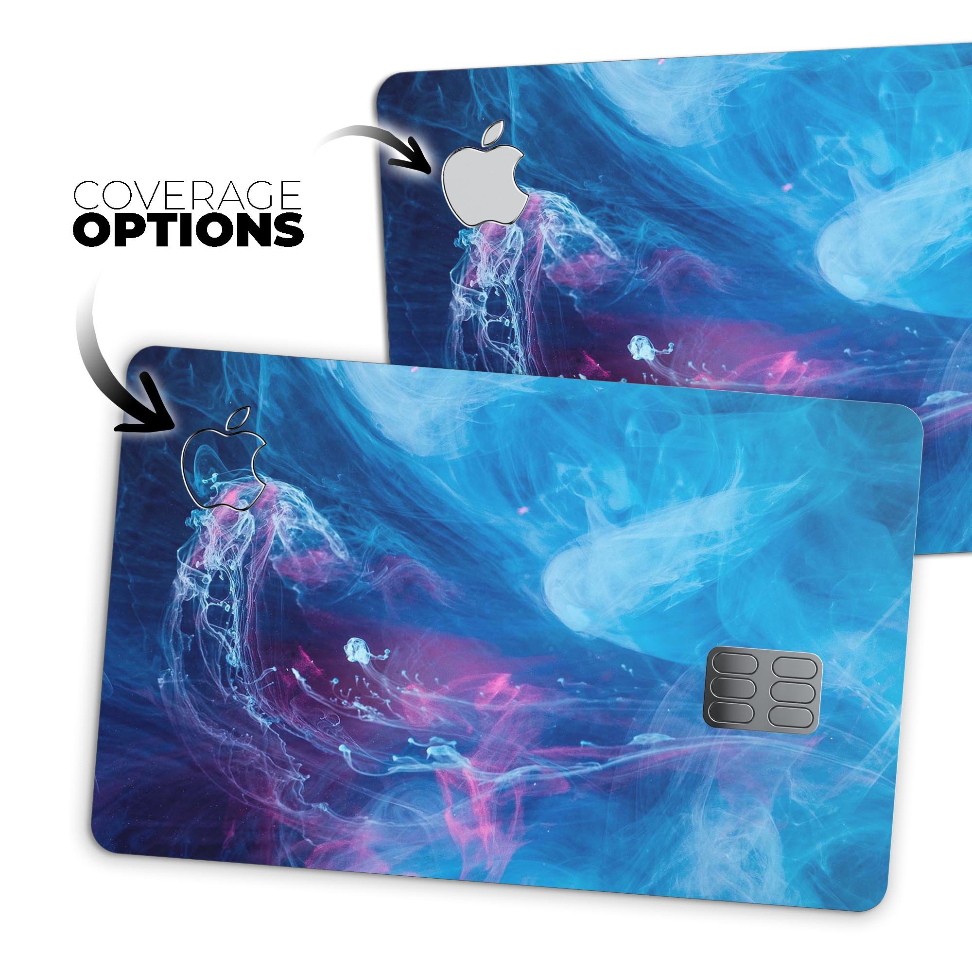 Dream Blue Cloud decal skin-kit for Apple Card, showcasing premium vinyl design and bubble-free installation features.