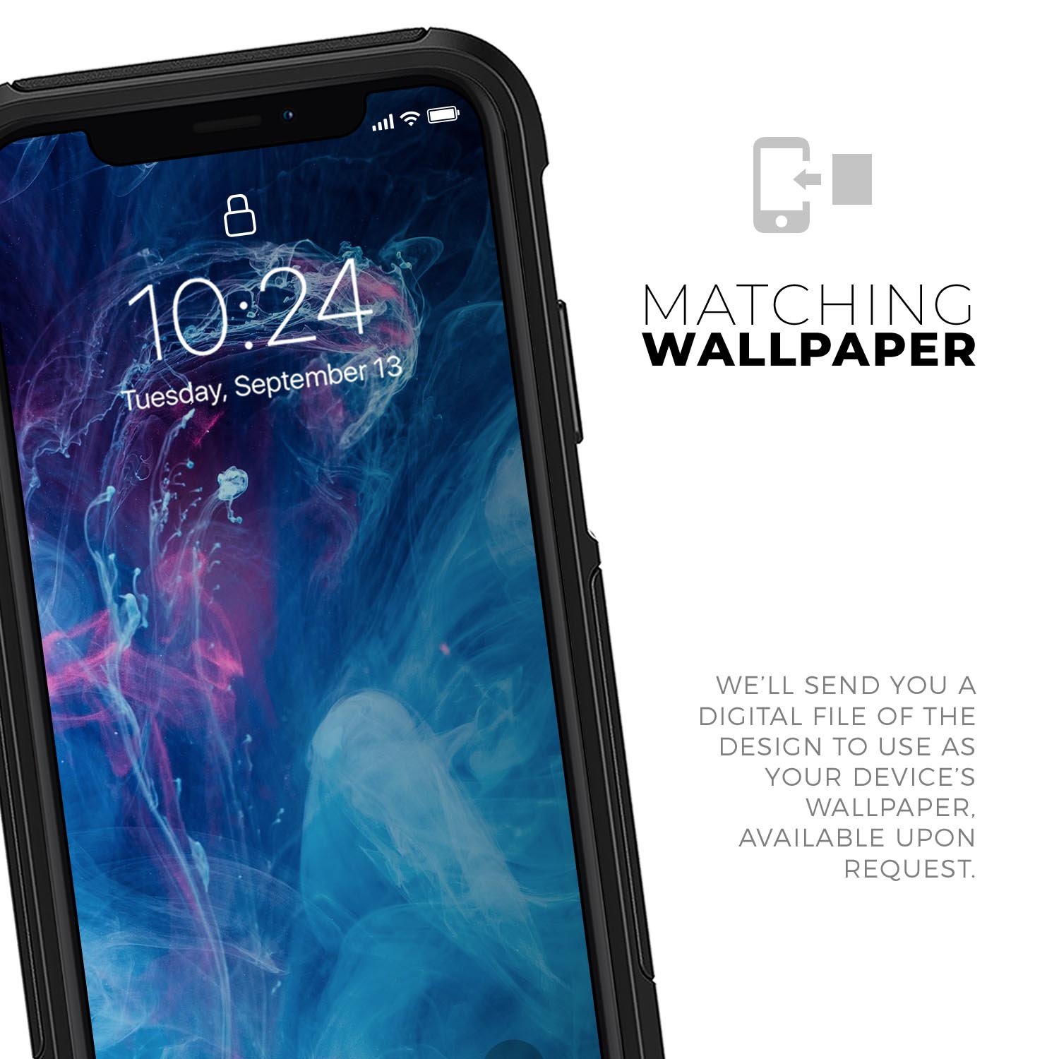 Dream Blue Cloud Skin Kit for iPhone OtterBox Cases featuring a vibrant blue cloud design and ultra-thin protection.