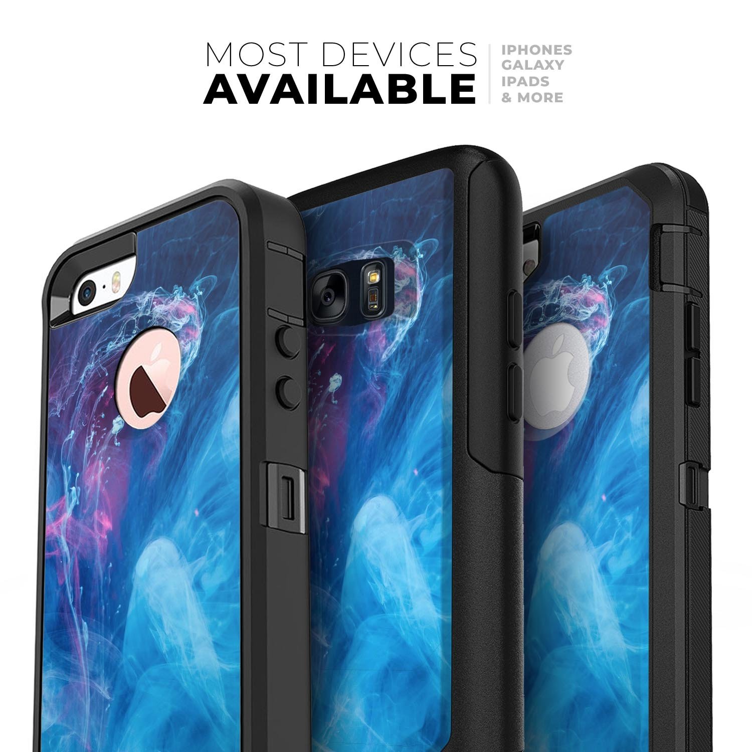 Dream Blue Cloud Skin Kit for iPhone OtterBox Cases featuring a vibrant blue cloud design and ultra-thin protection.