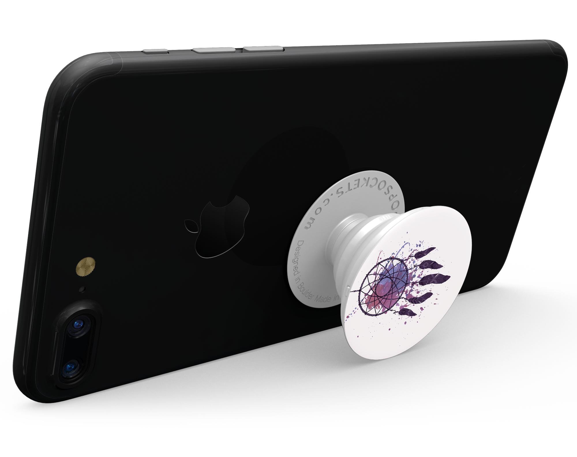 Dreamcatcher Splatter Skin Kit for PopSockets featuring vibrant colors and unique design on a smartphone grip.