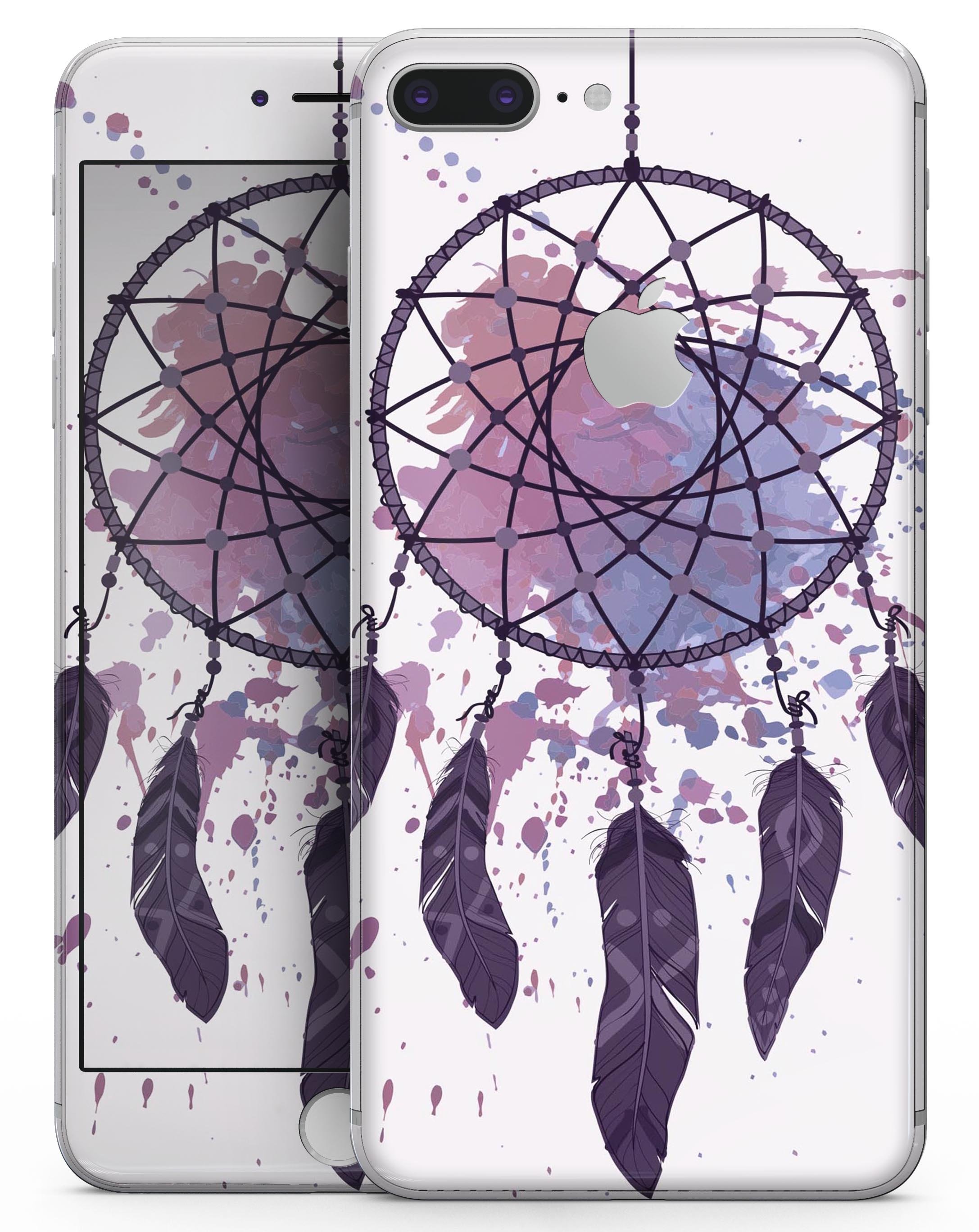 Dreamcatcher Splatter skin-kit for iPhone 8 and 8 Plus, showcasing vibrant colors and unique design.
