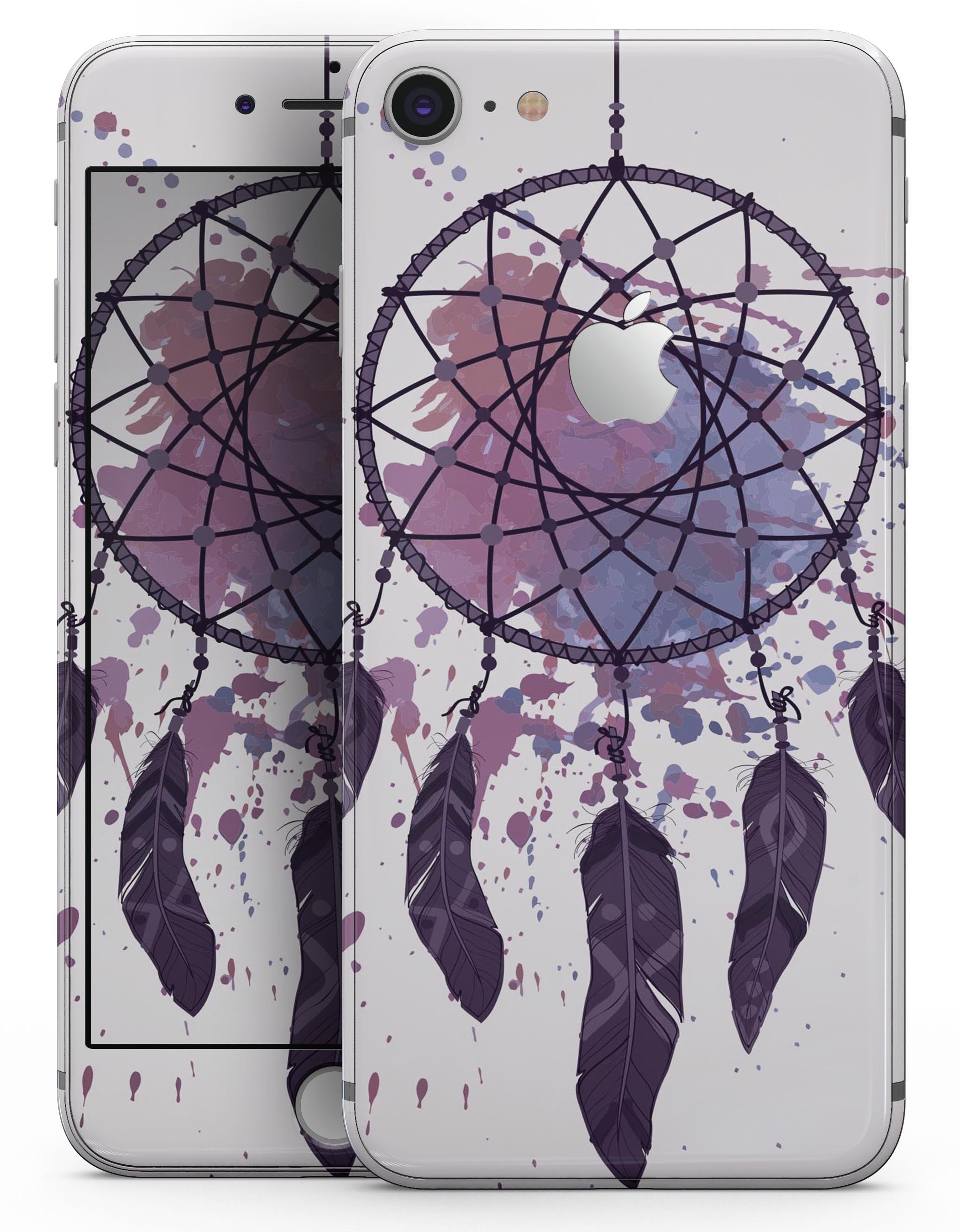 Dreamcatcher Splatter skin-kit for iPhone 8 and 8 Plus, showcasing vibrant colors and unique design.