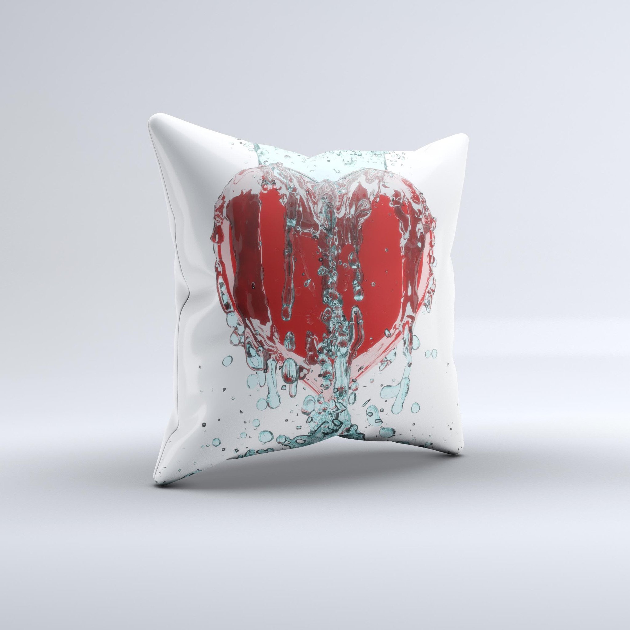 Drenched 3D Icon ink-Fuzed Decorative Throw Pillow featuring vibrant colors and unique handcrafted design.