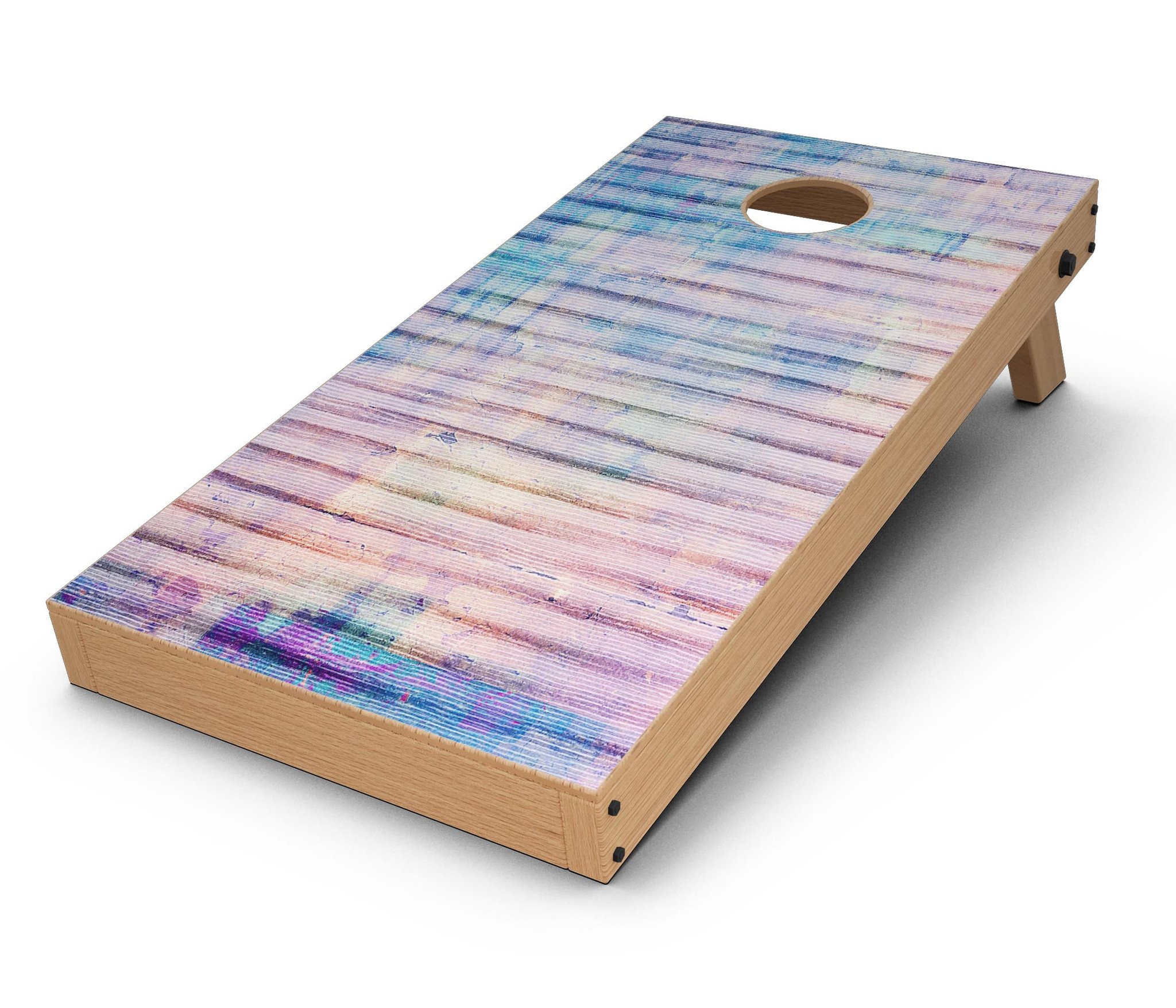 Dripping Blue Paint Cornhole Board Skin Decal Kit showcasing vibrant blue design on a Cornhole board.