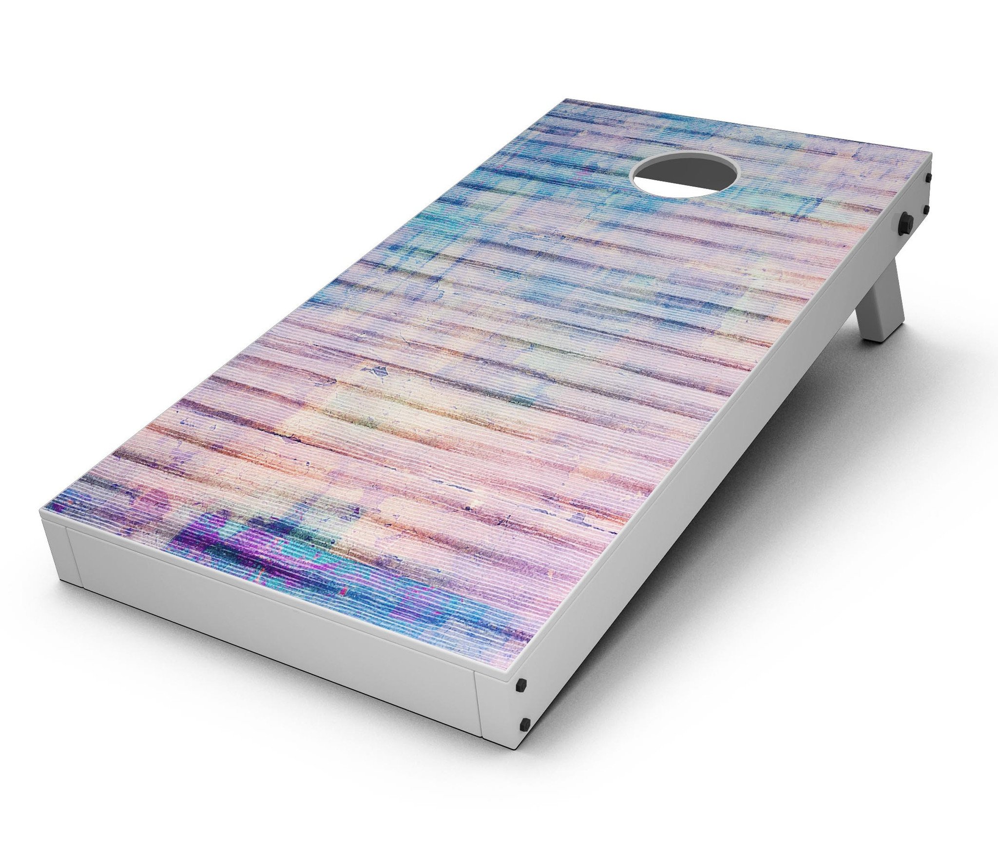 Dripping Blue Paint Cornhole Board Skin Decal Kit showcasing vibrant blue design on a Cornhole board.