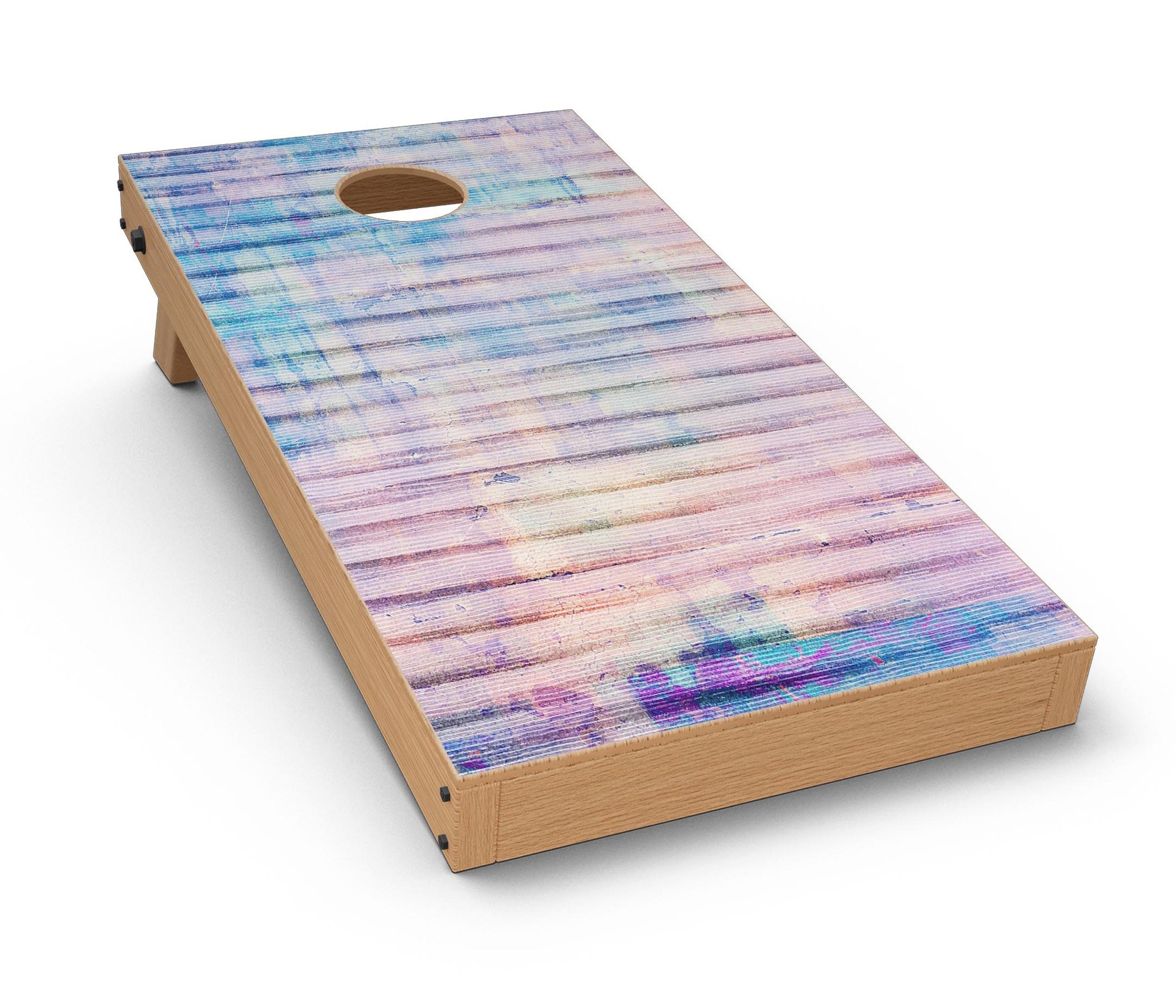 Dripping Blue Paint Cornhole Board Skin Decal Kit showcasing vibrant blue design on a Cornhole board.