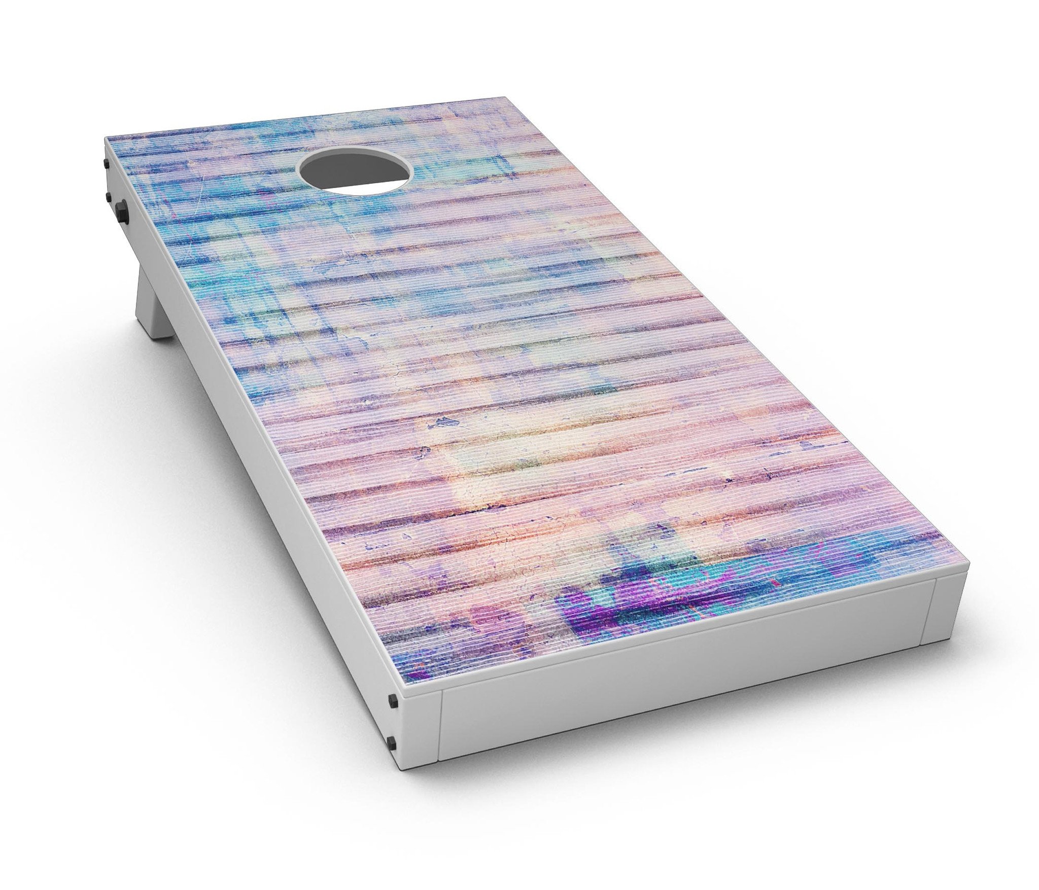 Dripping Blue Paint Cornhole Board Skin Decal Kit showcasing vibrant blue design on a Cornhole board.