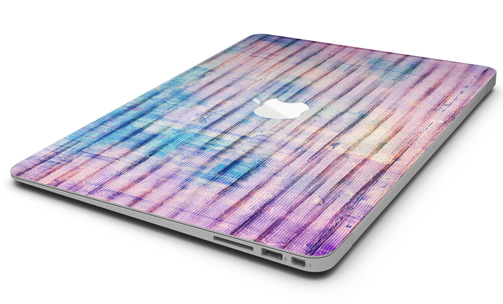 Dripping Blue Paint Skin Kit for MacBook Air, showcasing vibrant blue paint design on a sleek laptop surface.