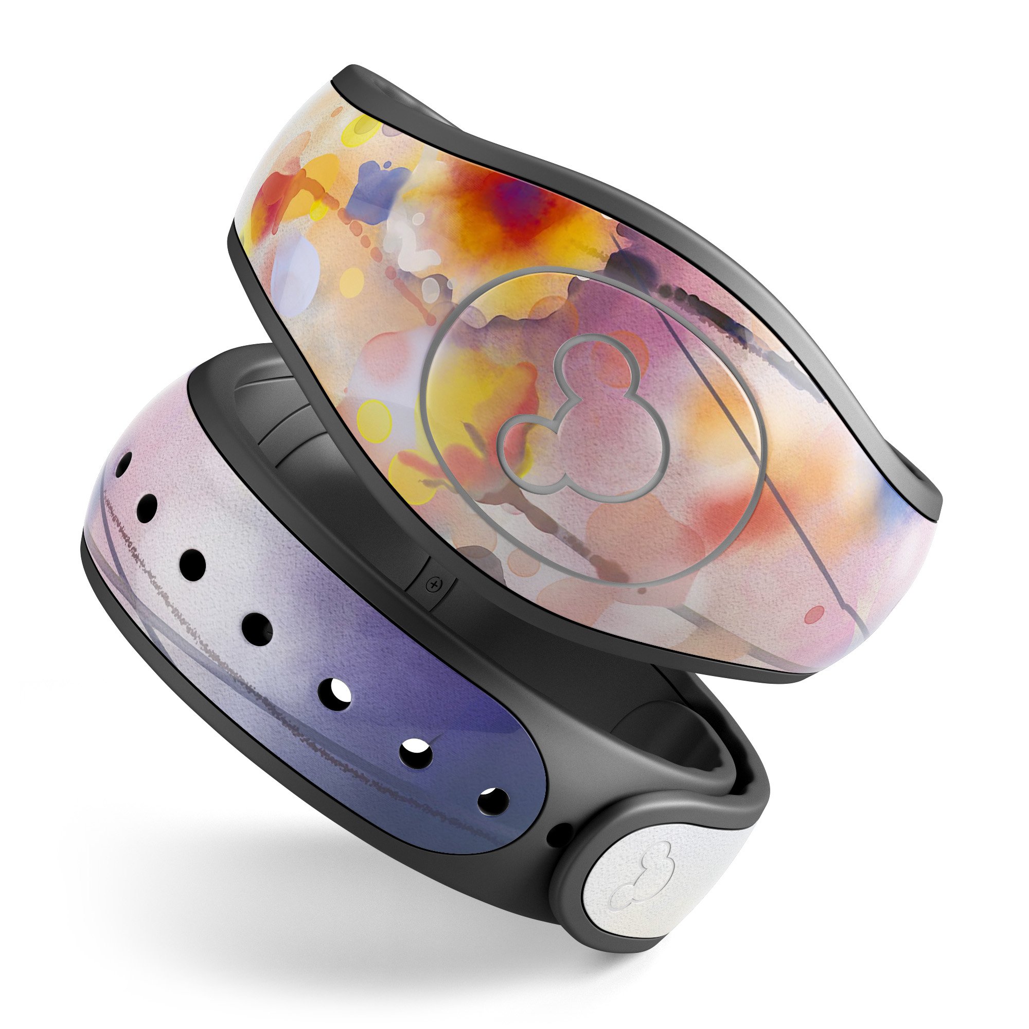 Drizzle Watercolor Flowers V1 decal skin wrap kit for Disney Magic Band, showcasing vibrant floral designs and high-quality finish.
