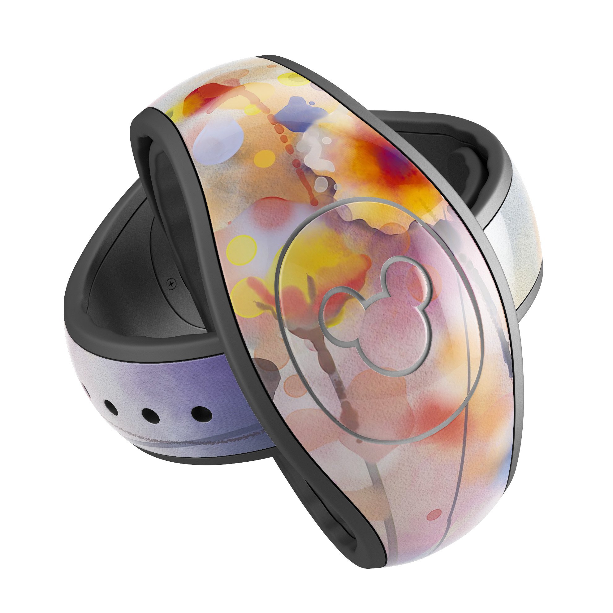 Drizzle Watercolor Flowers V1 decal skin wrap kit for Disney Magic Band, showcasing vibrant floral designs and high-quality finish.