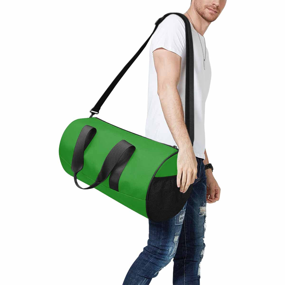 Forest Green Duffel Bag designed for travel and outdoor activities, featuring waterproof fabric and spacious compartments.