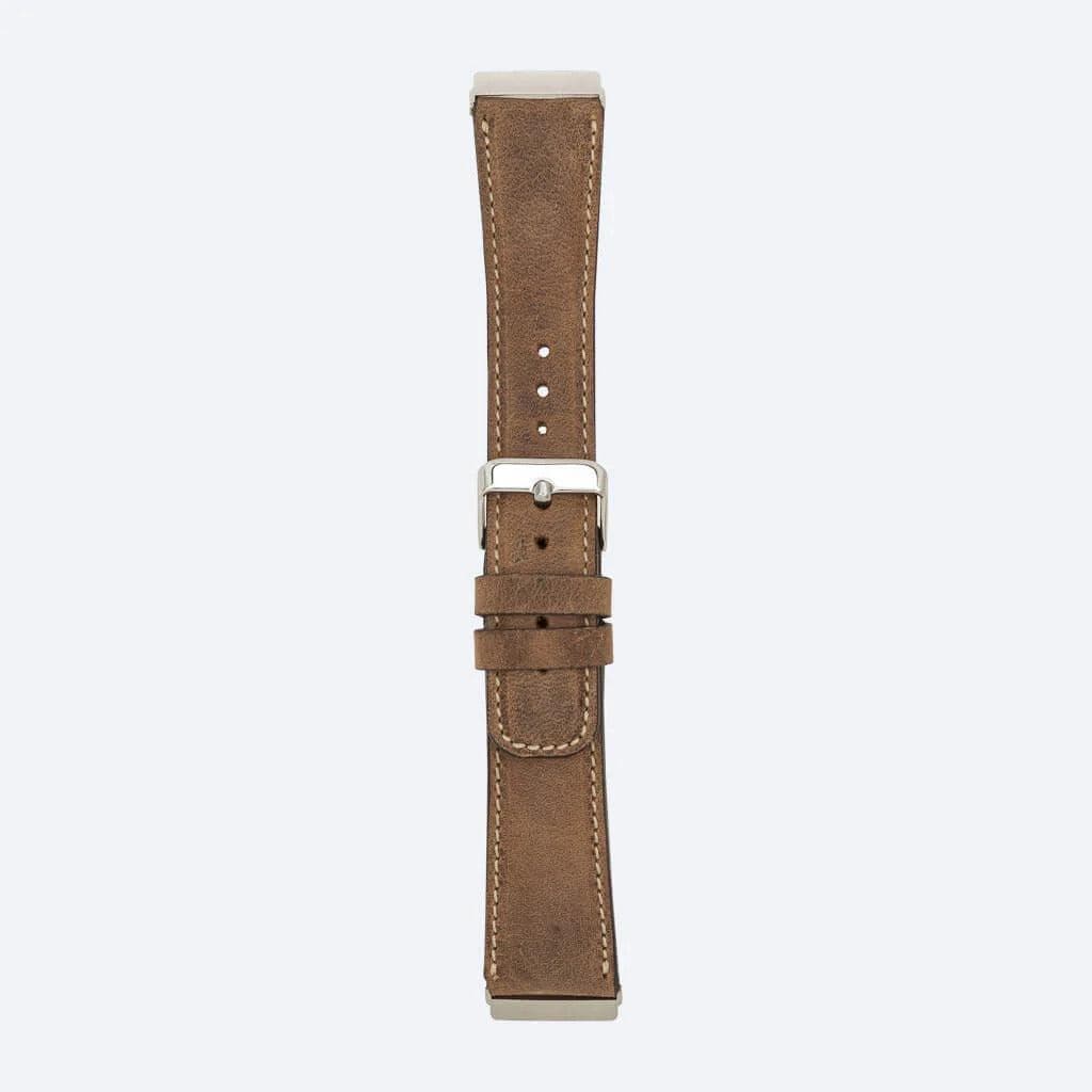 Dundee Classic FitBit Leather Watch Straps in premium full-grain leather with polished stainless-steel buckle, showcasing elegant design.