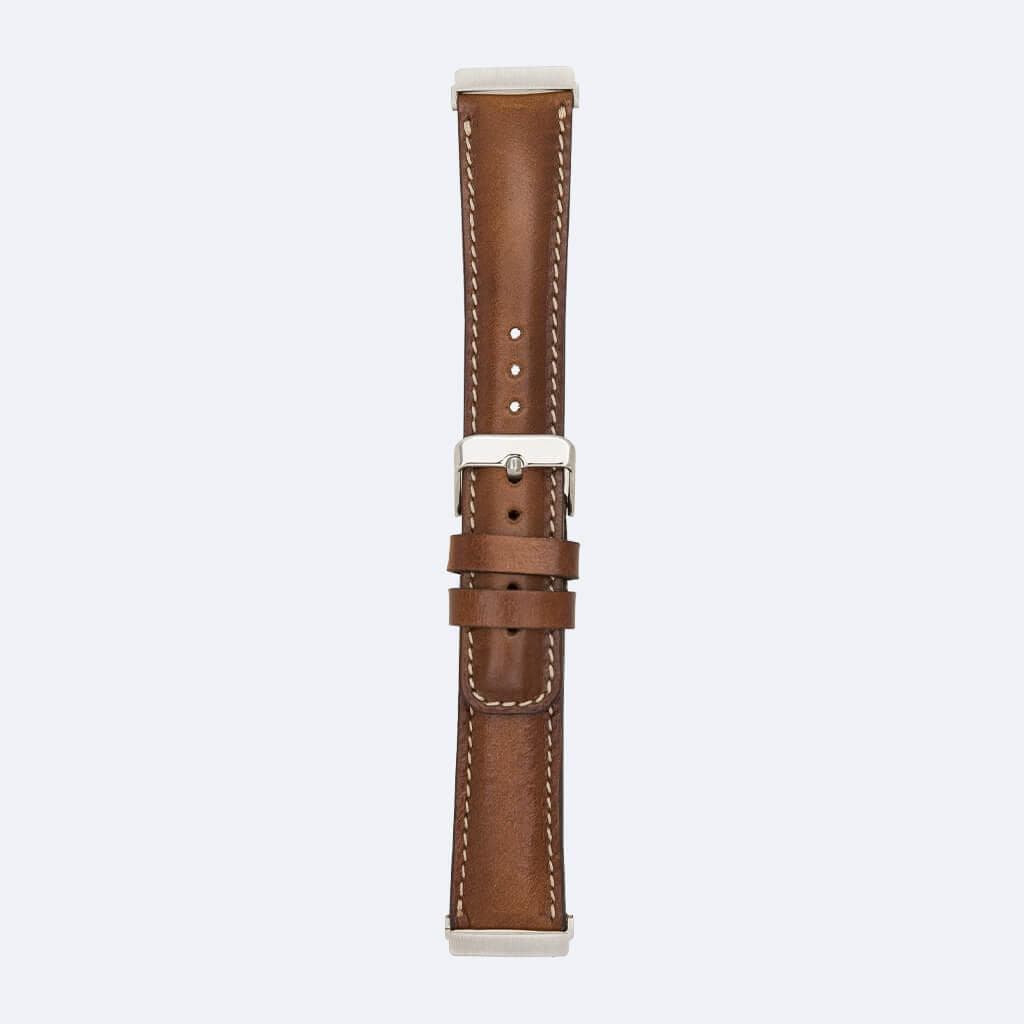 Dundee Classic FitBit Leather Watch Straps in premium full-grain leather with polished stainless-steel buckle, showcasing elegant design.