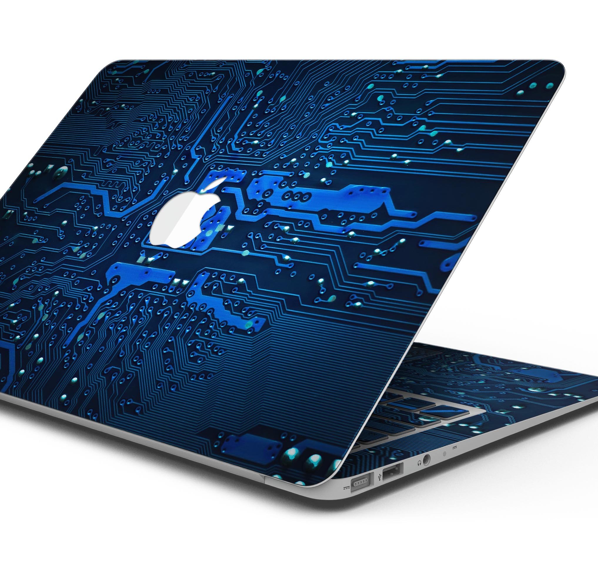 Electric Circuit Board Skin Decal Wrap Kit for Apple MacBook, showcasing vibrant design and premium vinyl material.