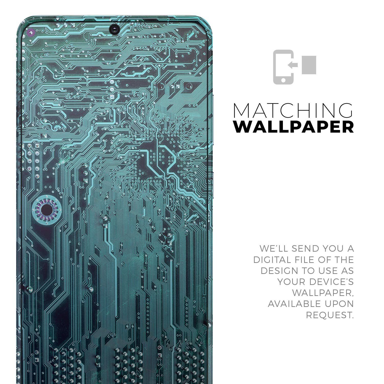 Electric Circuit Board V5 skin decal wrap kit for Samsung Galaxy, showcasing a sleek design and premium quality finish.