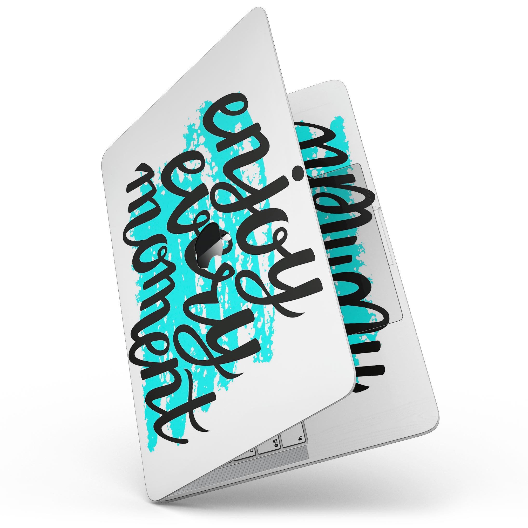 Stylish MacBook Pro with Touch Bar featuring a vibrant skin kit, showcasing its sleek design and premium vinyl finish.