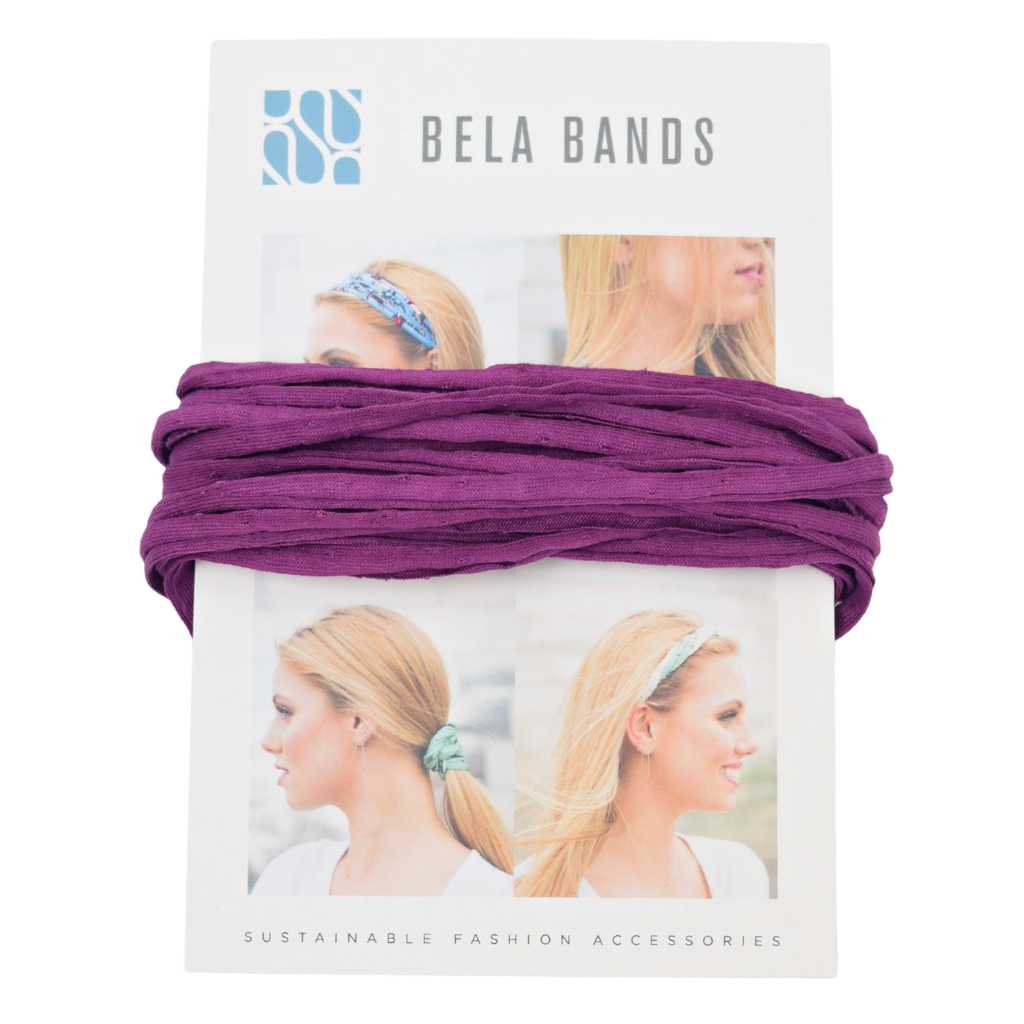 Essential Solid Bela Band Singles in various solid colors, showcasing their versatility as a headband and bracelet.