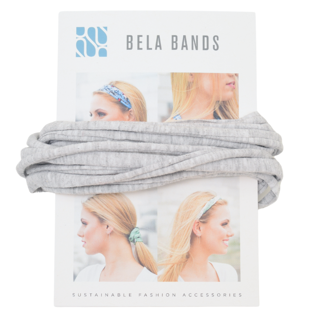 Essential Solid Bela Band Singles in various solid colors, showcasing their versatility as a headband and bracelet.