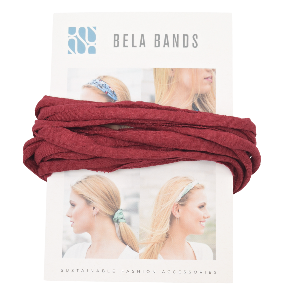 Essential Solid Bela Band Singles in various solid colors, showcasing their versatility as a headband and bracelet.