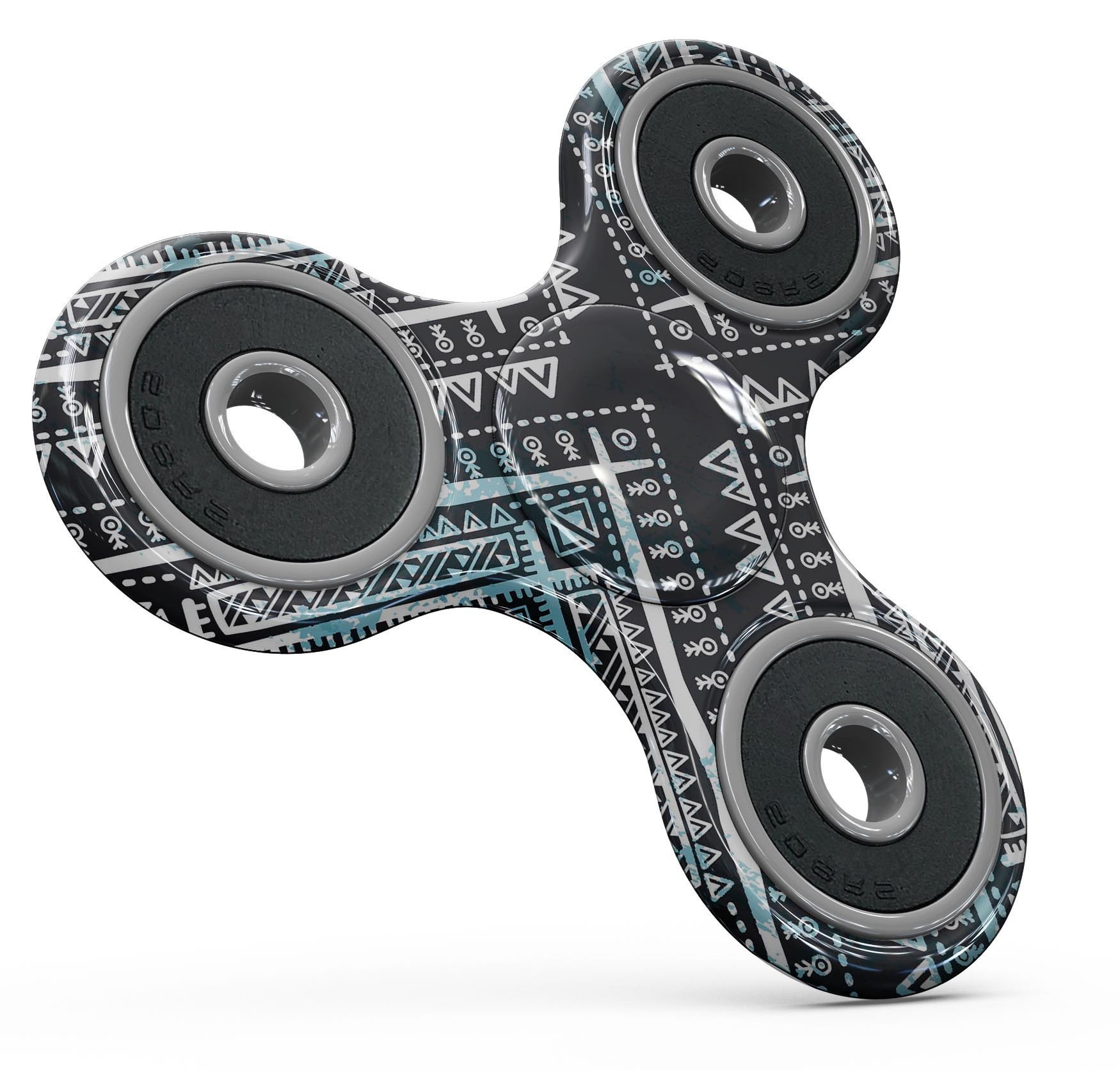 Ethnic Aztec Navy Point Full-Body Skin-Kit for fidget spinners, showcasing vibrant colors and intricate patterns.